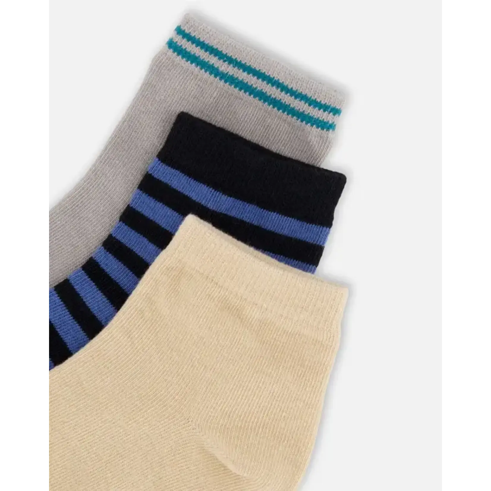 Deux par Deux DEUX PAR DEUX - Socks (3 Pairs) Set Striped Blue And Black