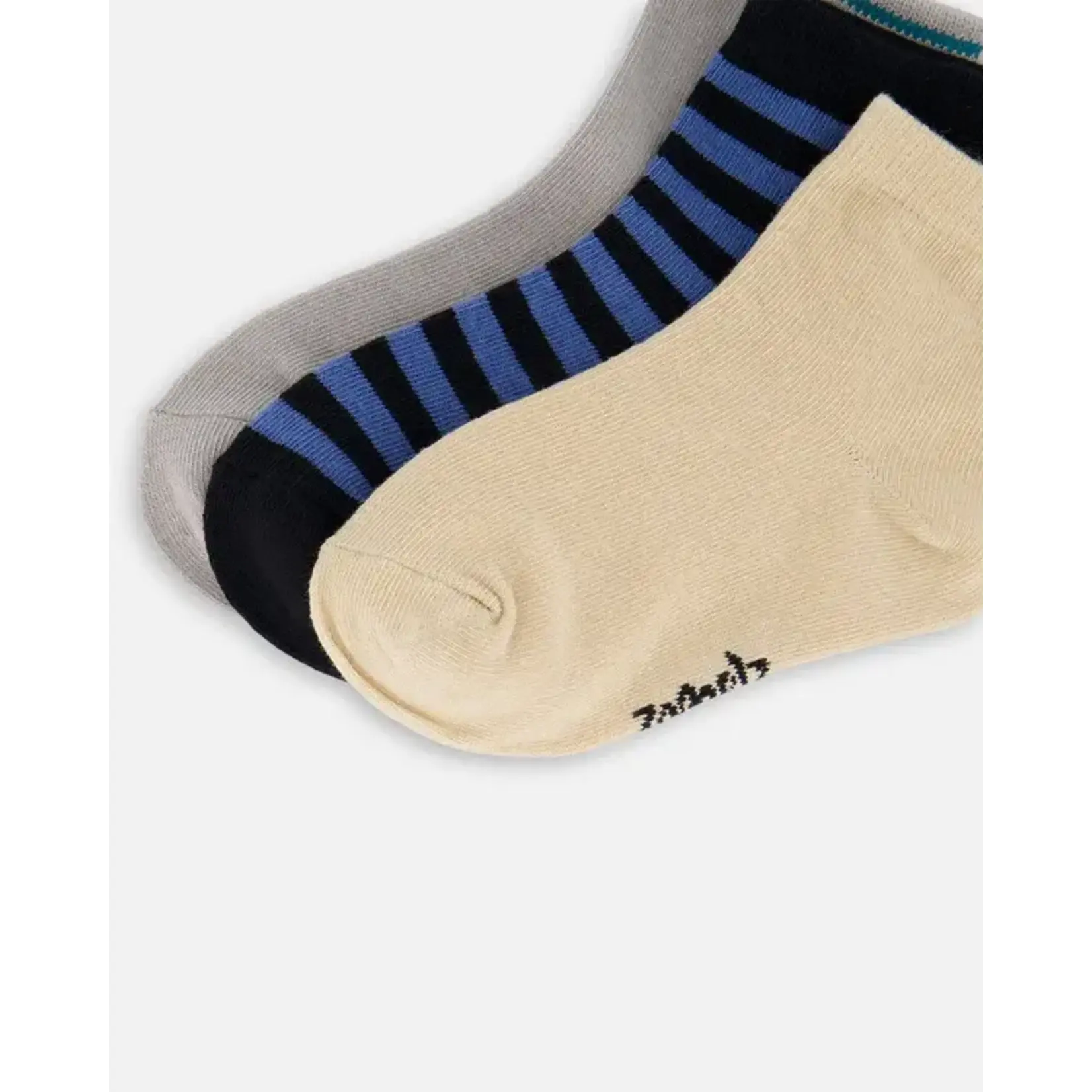 Deux par Deux DEUX PAR DEUX - Lot de chaussettes (3 paires) bleu et noir rayé