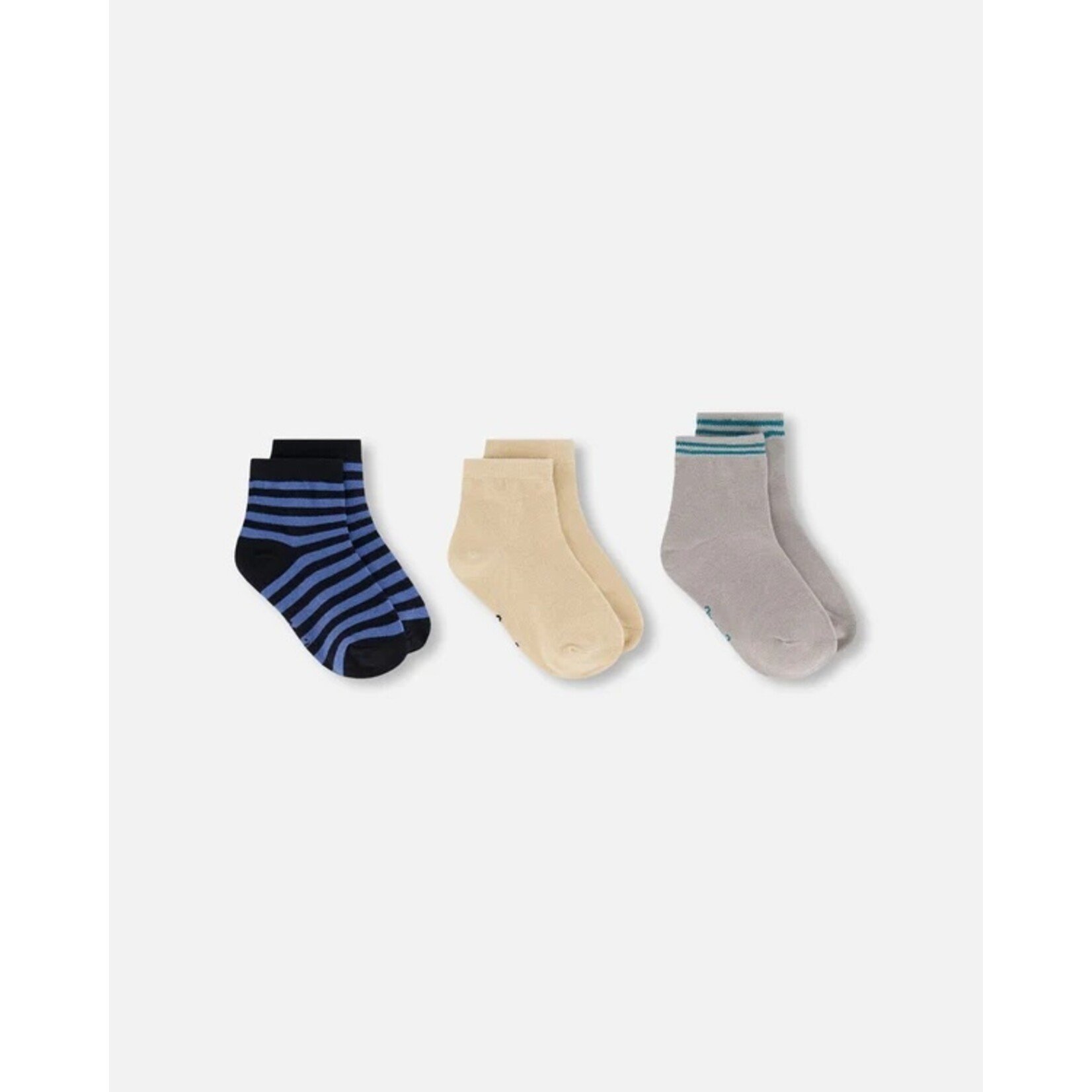 Deux par Deux DEUX PAR DEUX - Socks (3 Pairs) Set Striped Blue And Black