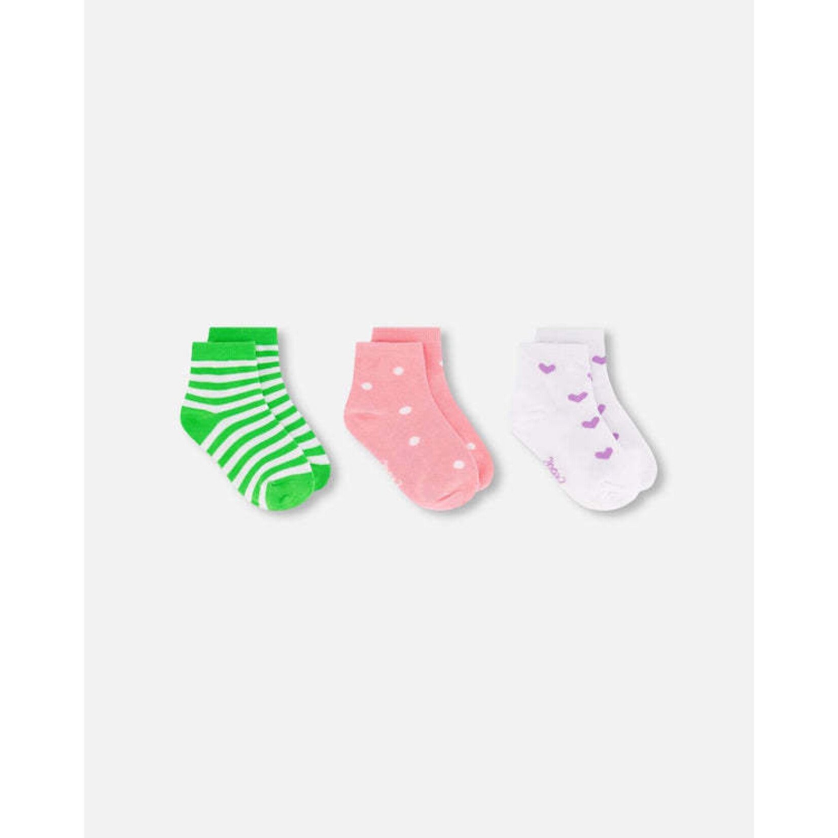 Deux par Deux DEUX PAR DEUX - Lot de chaussettes (3 paires) vert rayé
