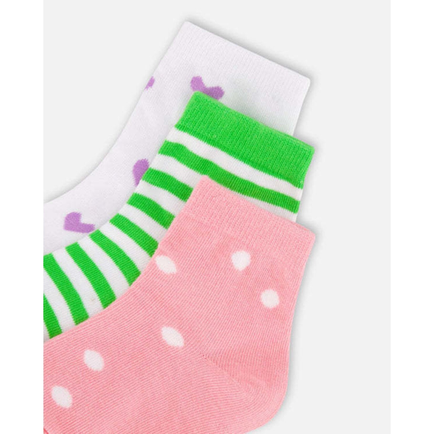 Deux par Deux DEUX PAR DEUX - Lot de chaussettes (3 paires) vert rayé