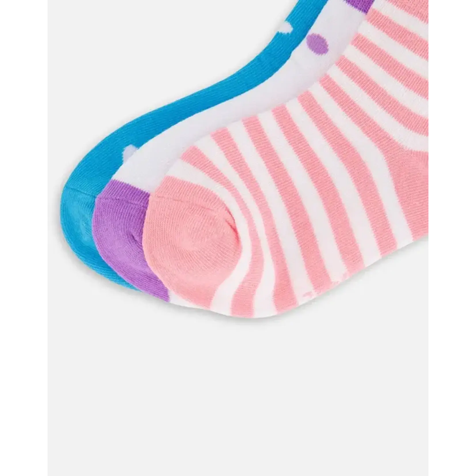 Deux par Deux DEUX PAR DEUX - Socks (3 Pairs) Striped Pink
