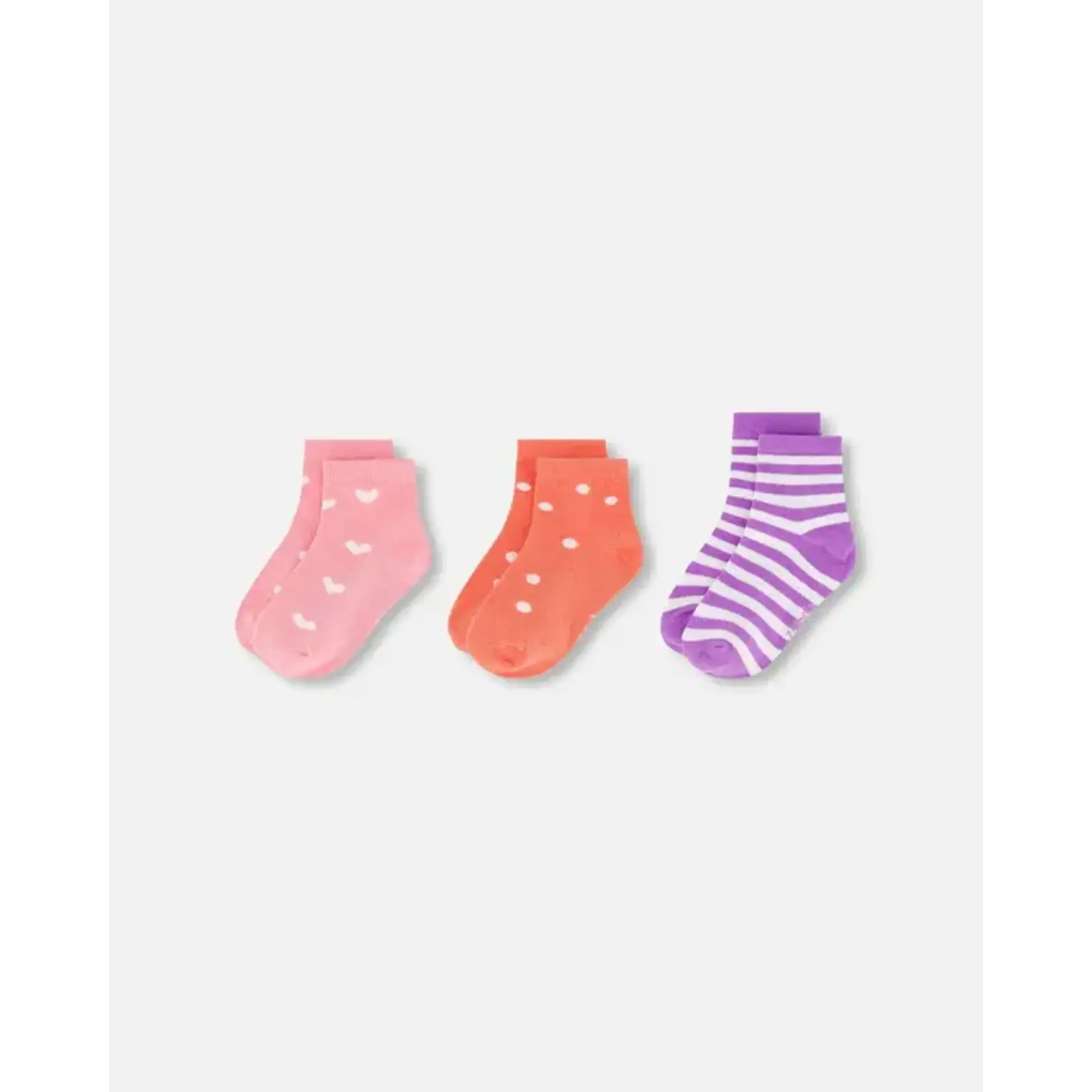 Deux par Deux DEUX PAR DEUX - Socks (3 Pairs) Striped Mauve