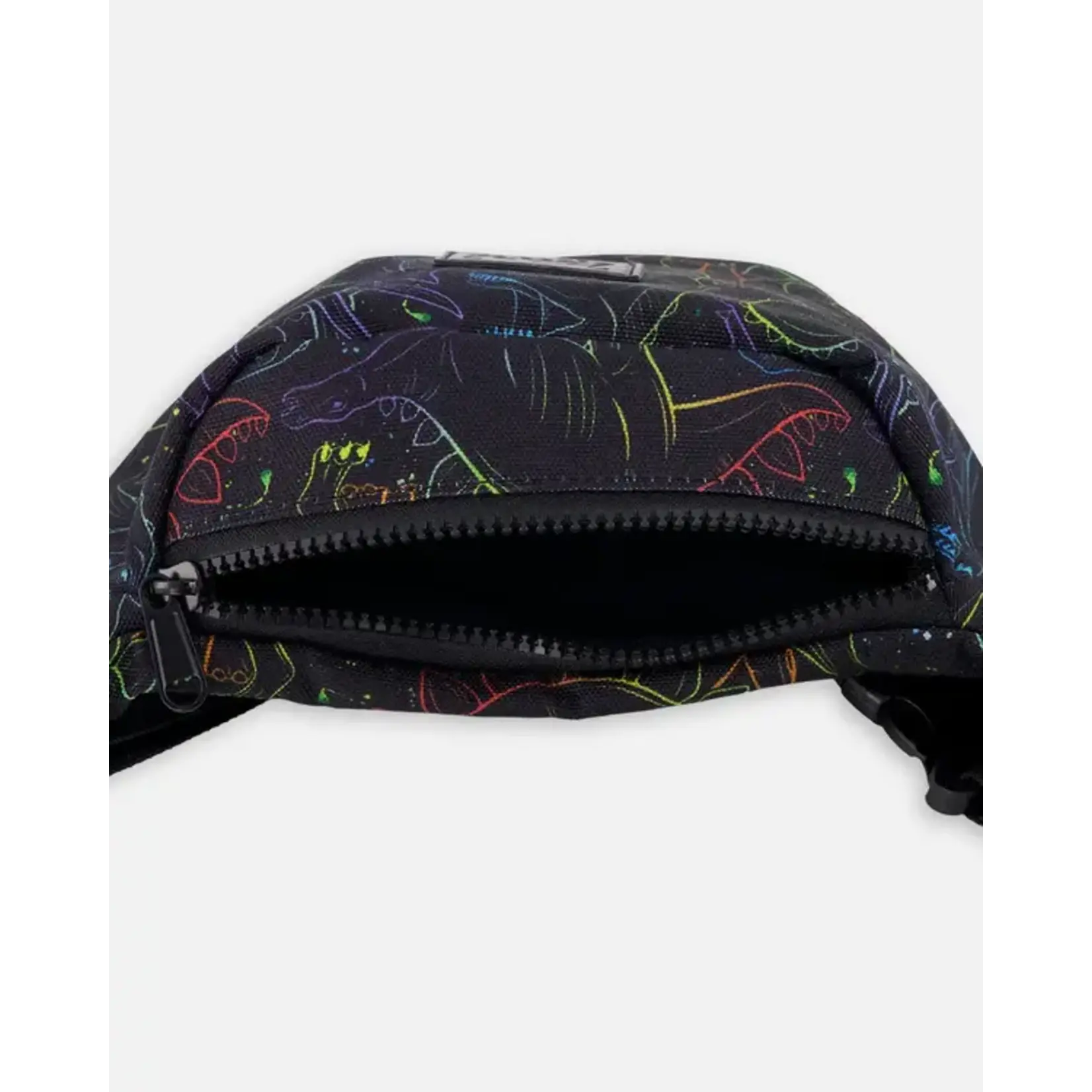 Deux par Deux DEUX PAR DEUX -  Sac banane noir imprimé dinosaures