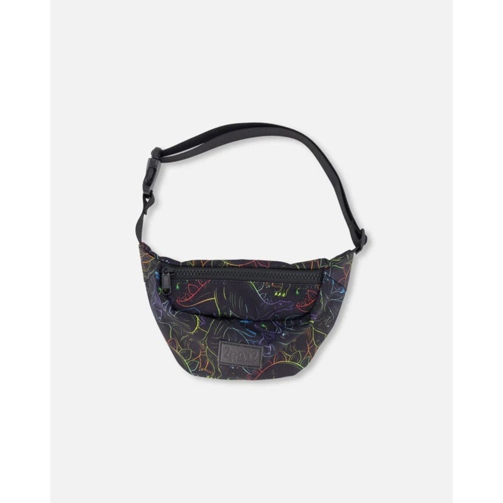 Deux par Deux DEUX PAR DEUX -  Sac banane noir imprimé dinosaures