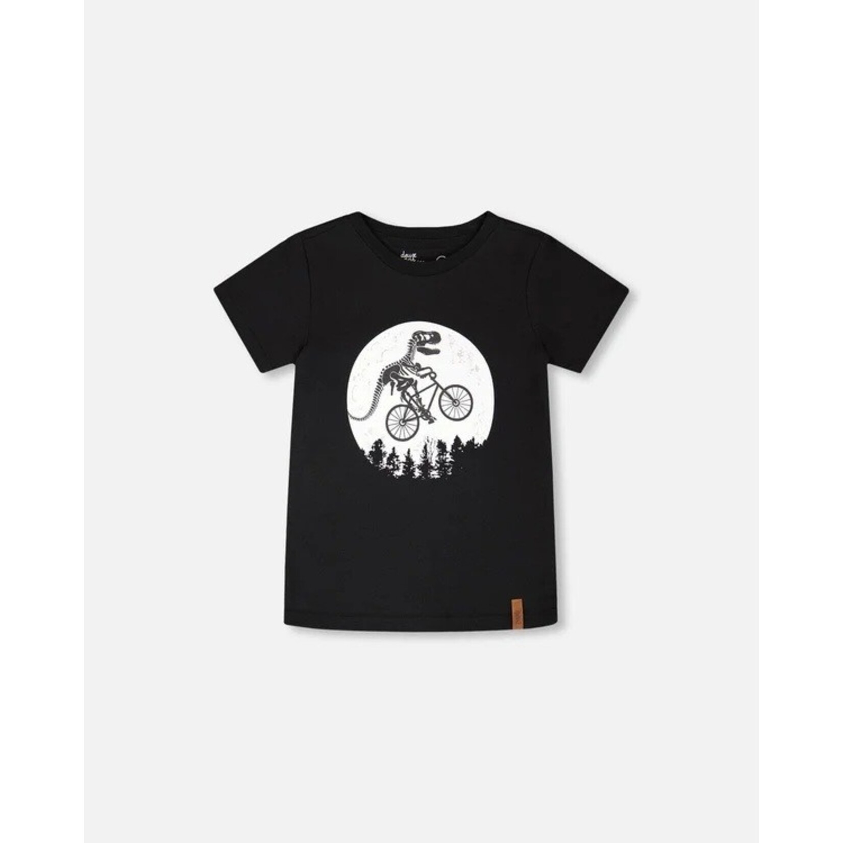 Deux par Deux DEUX PAR DEUX- T-shirt jersey noir avec imprimé de dinosaure à vélo ' B.O.Y.S.'