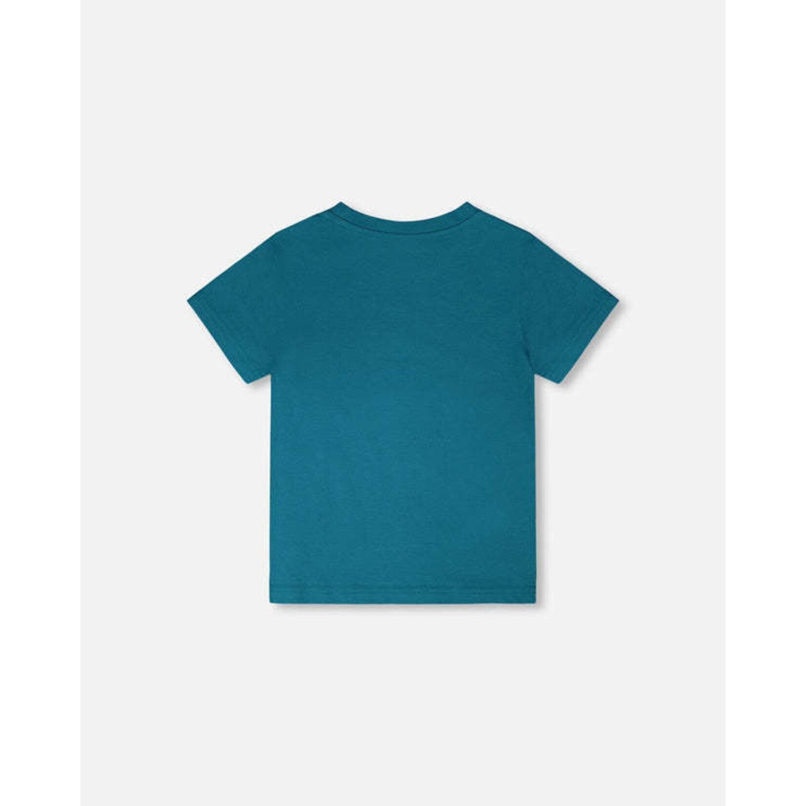 Deux par Deux DEUX PAR DEUX- T-shirt jersey vert atlantique avec imprimé d'une personne à vélo ' B.O.Y.S.'