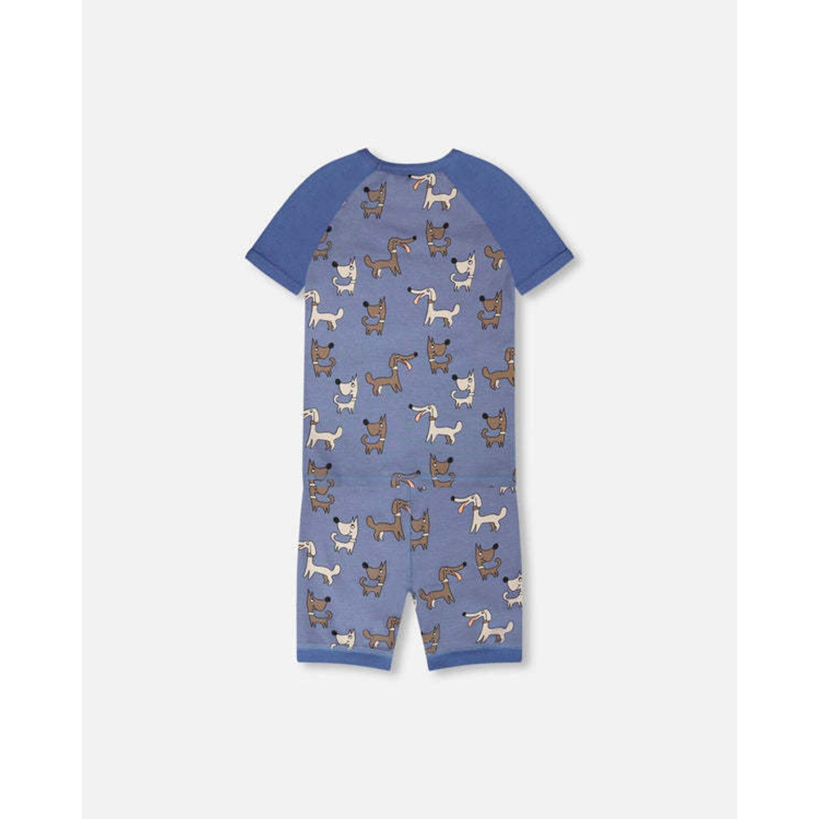 Deux par Deux DEUX PAR DEUX - Two-piece blue organic cotton pyjama set with dog print 'A Starry Night'
