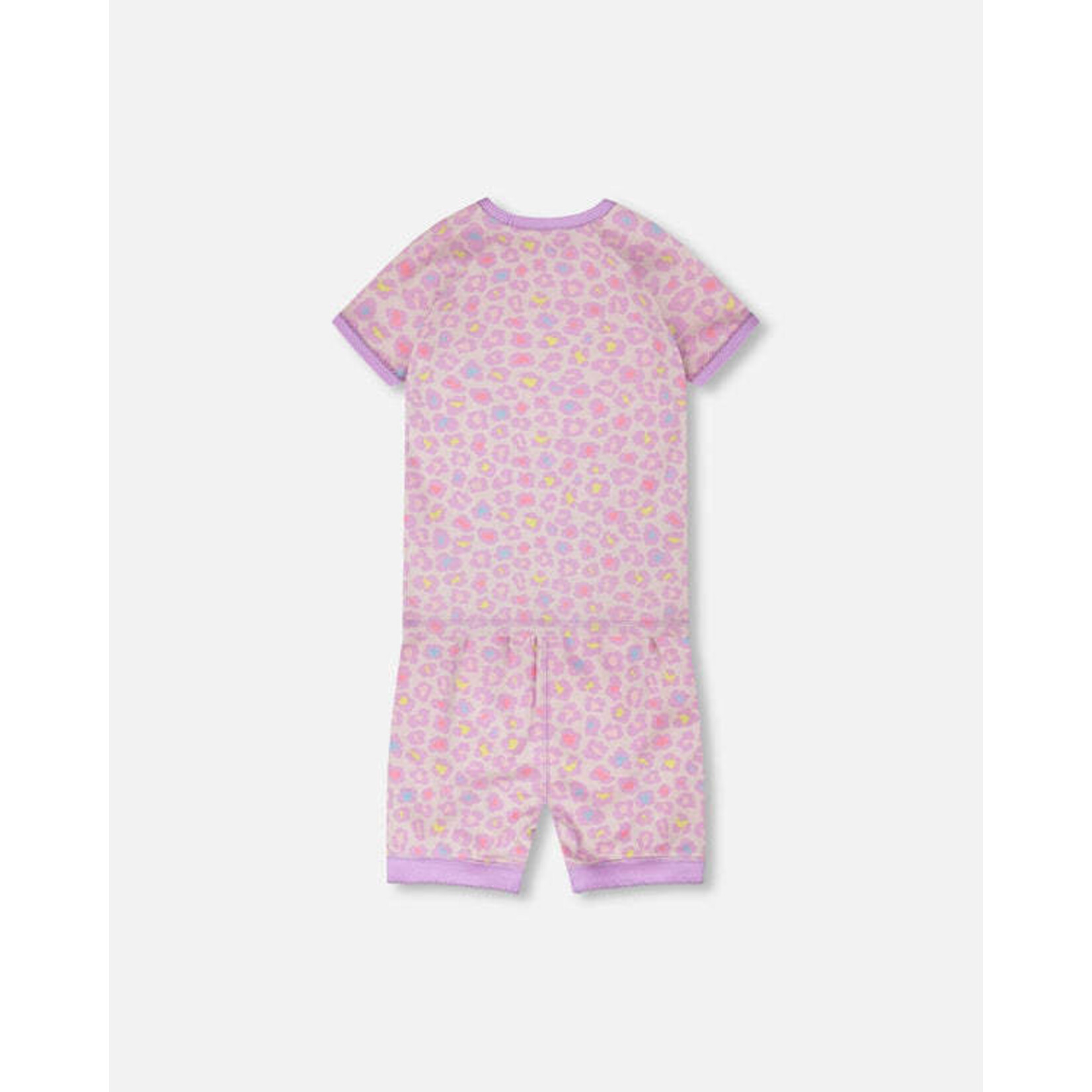 Deux par Deux DEUX PAR DEUX - Two-piece pyjama set in purple organic cotton with cat print 'A Starry Night'