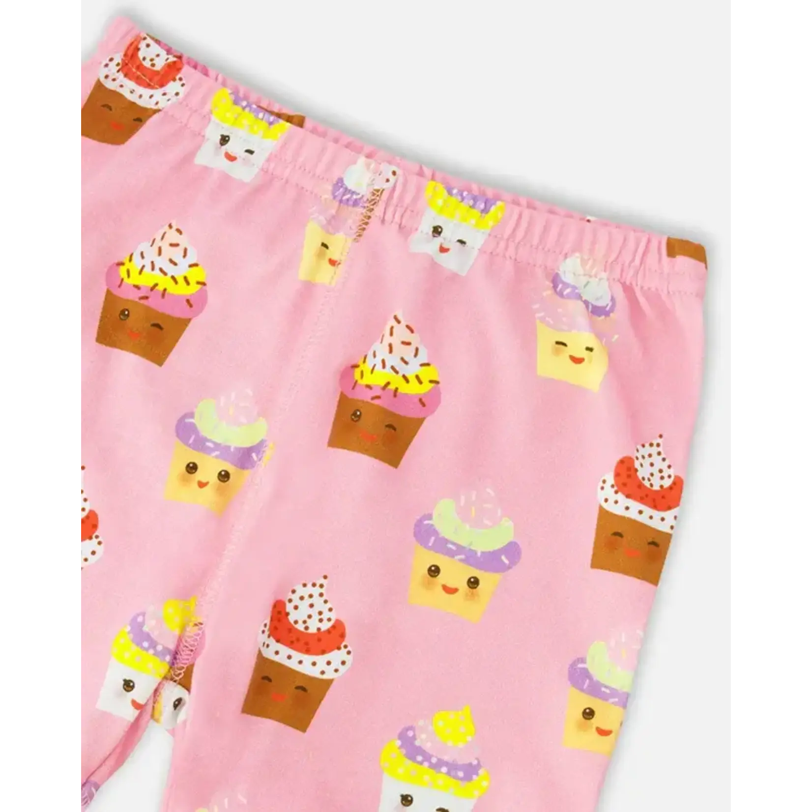 Deux par Deux DEUX PAR DEUX - Ensemble pyjama deux-pièces en coton biologique rose imprimé cupcakes 'Une nuit étoilée'