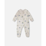 Deux par Deux DEUX PAR DEUX - Pyjama une-pièce en coton biologique gris imprimé éléphants pour bébé 'Une nuit étoilée'