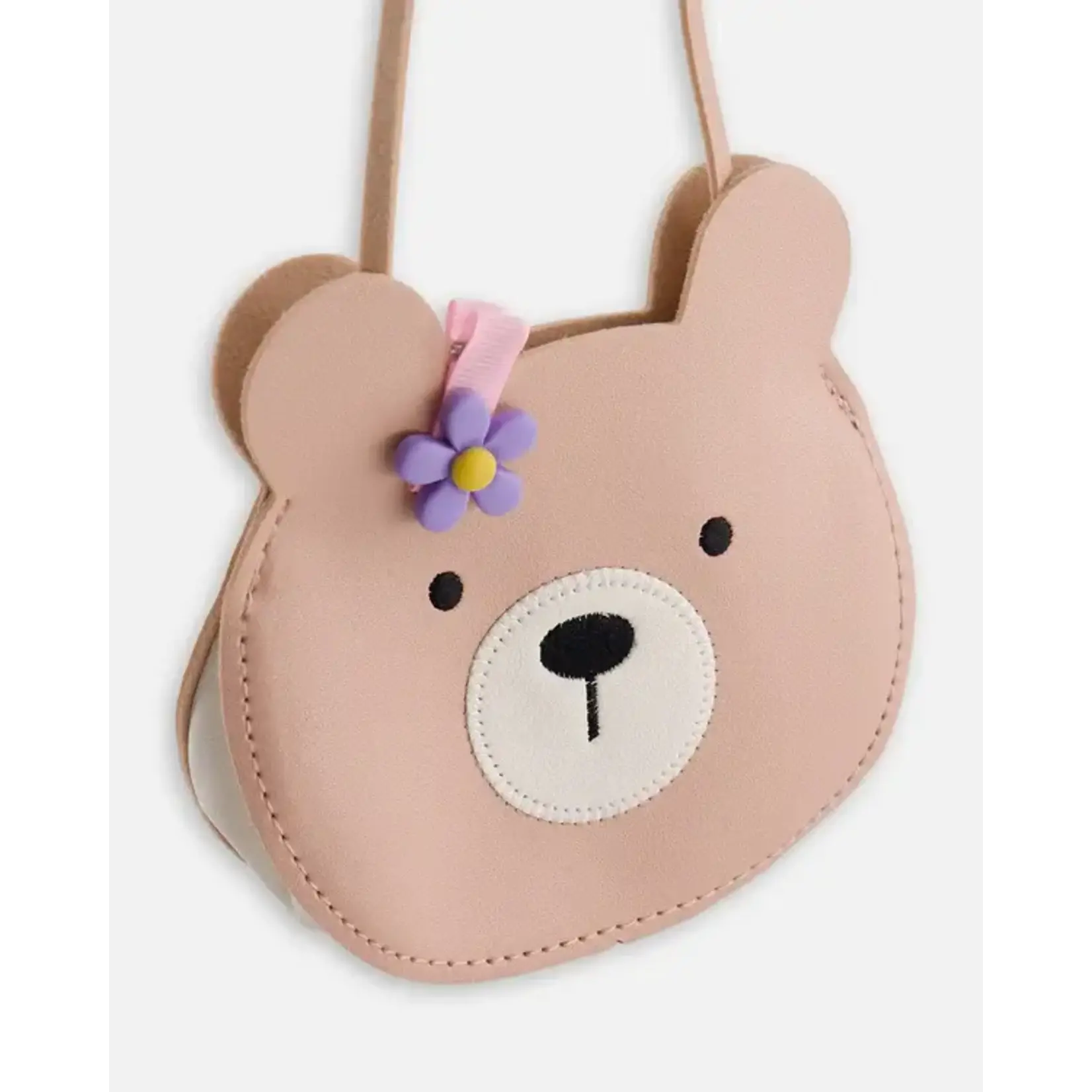 Deux par Deux DEUX PAR DEUX -  Sac à bandoulière ourson vieux rose 'Petite prairie'