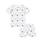 Coccoli COCCOLI - Two-piece white short pyjamas with blue chicken print