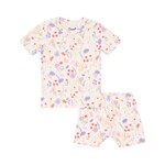 Coccoli COCCOLI - Pyjama court deux pièces blanc avec imprimé de fleurs colorées