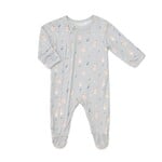 Coccoli COCCOLI - One-piece baby pyjamas in blue modal with bunny print