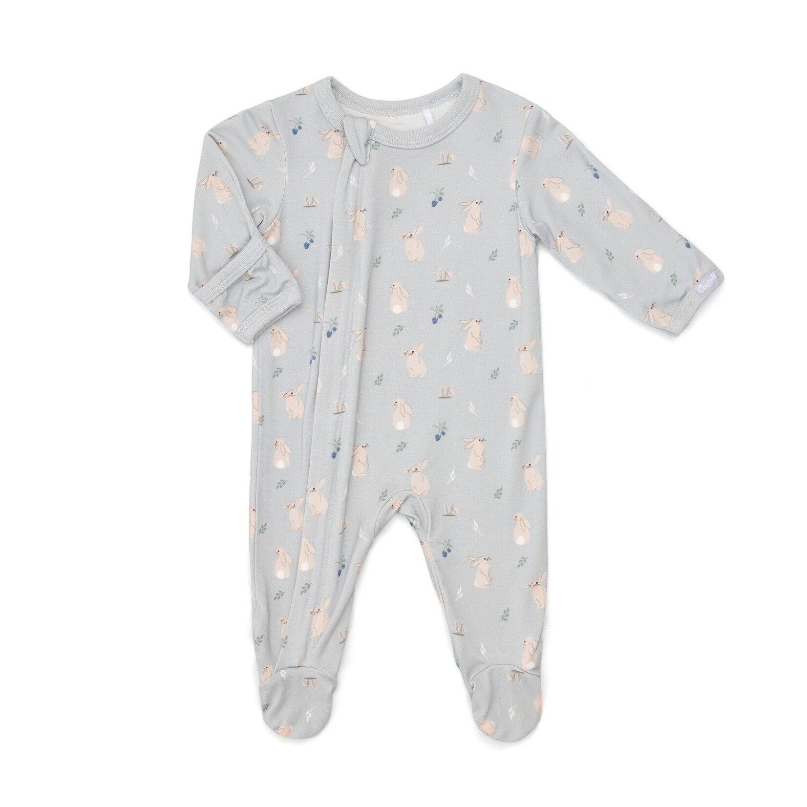 Coccoli COCCOLI - Pyjama une pièce pour bébé en modal bleu avec imprimé de lapins