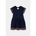 Boboli BOBOLI - Navy blue dress with embroidery and pockets