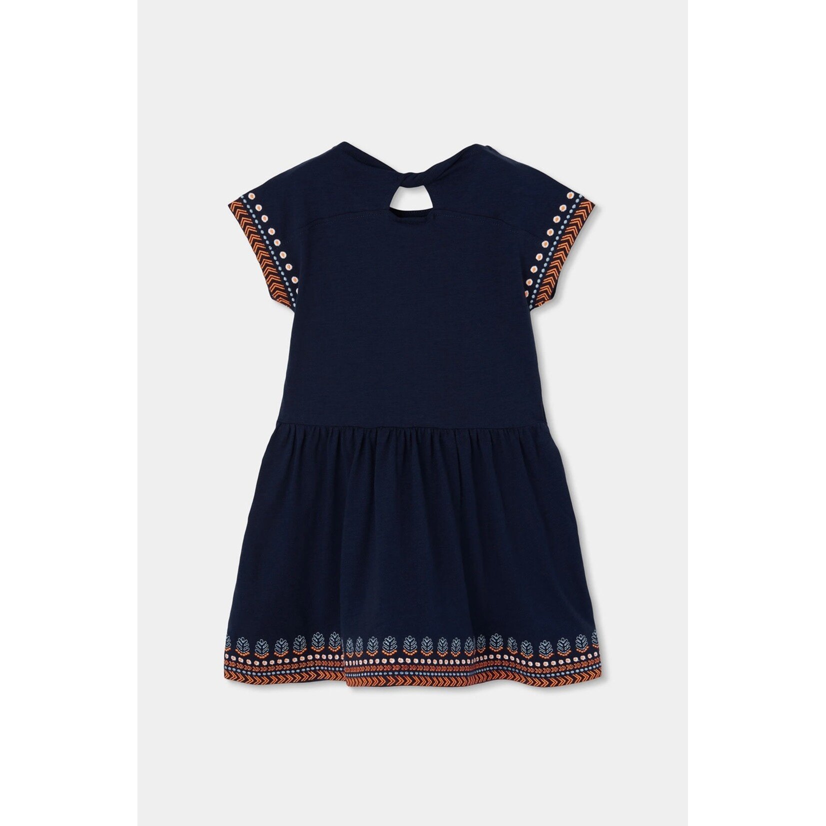 Boboli BOBOLI - Robe bleu marine avec broderies et poches