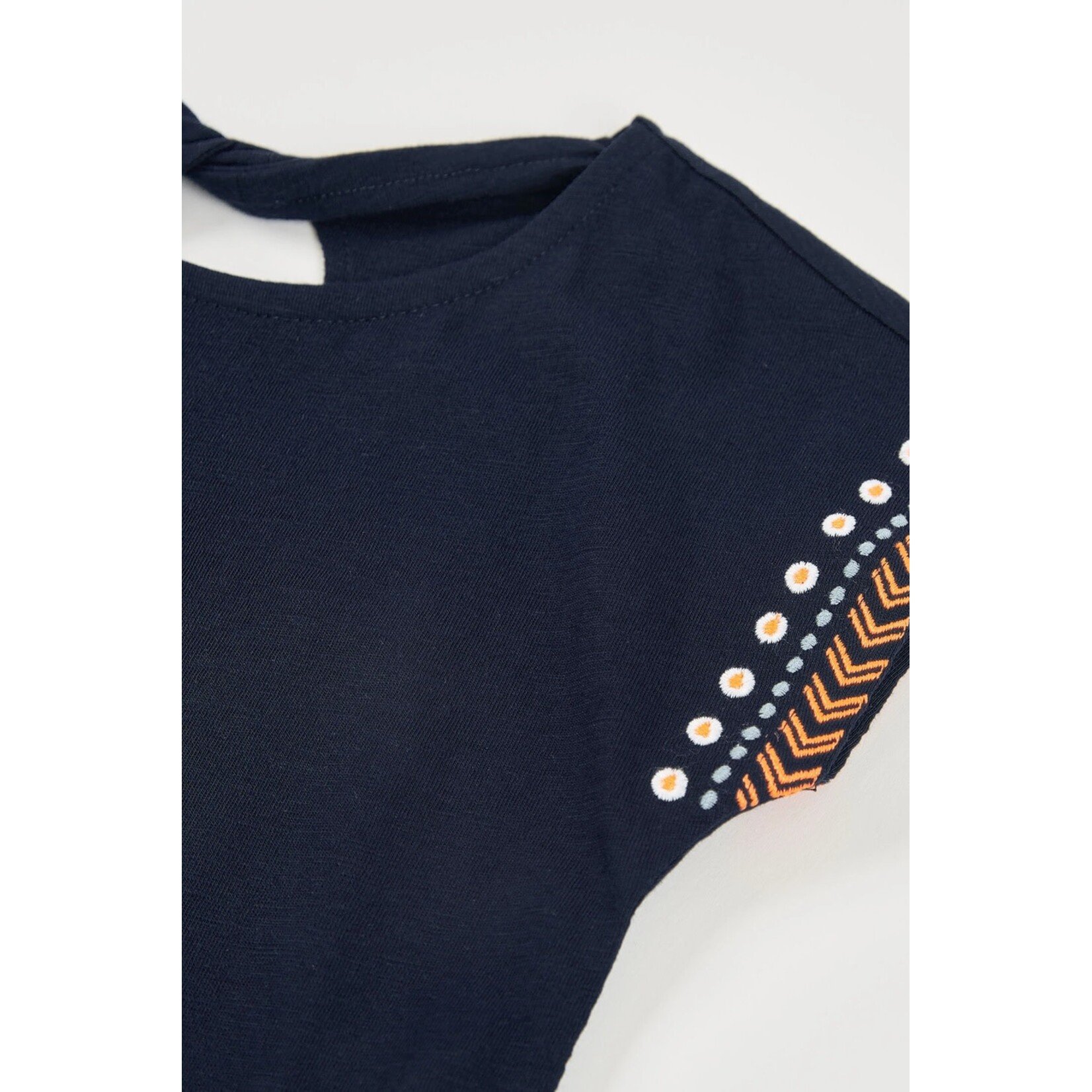 Boboli BOBOLI - Navy blue dress with embroidery and pockets