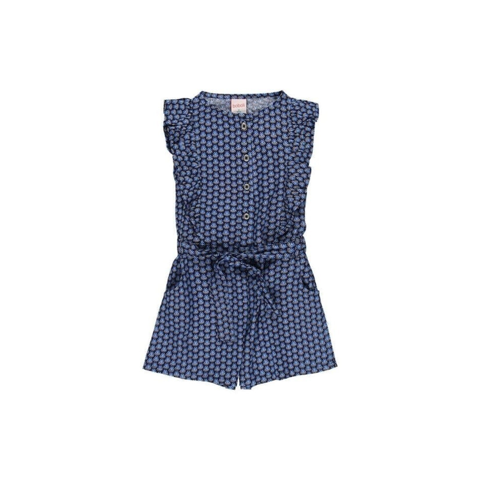 Boboli BOBOLI - Combinaison bleu marine avec motif imprimé de feuilles