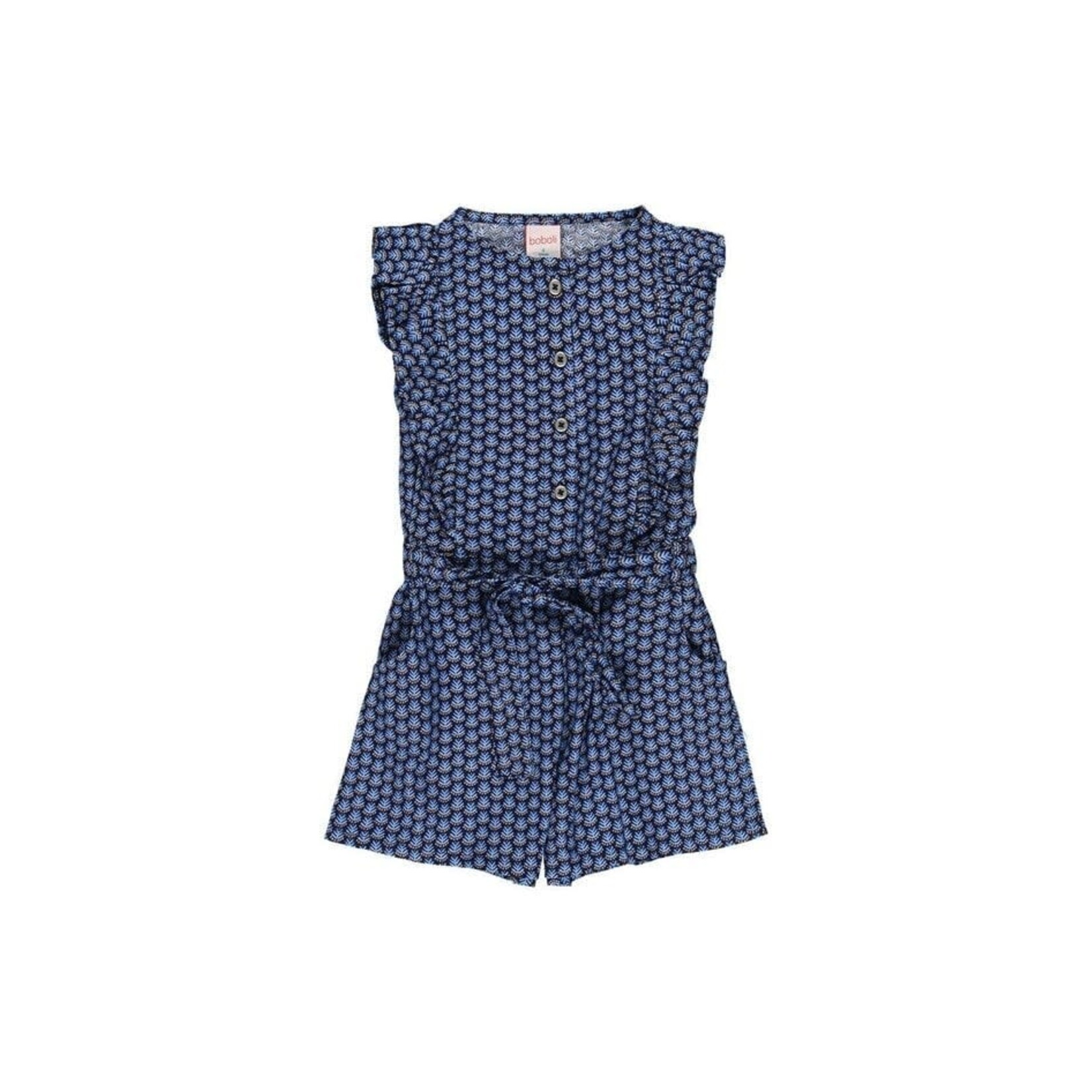 Boboli BOBOLI - Navy blue romper with leaf print