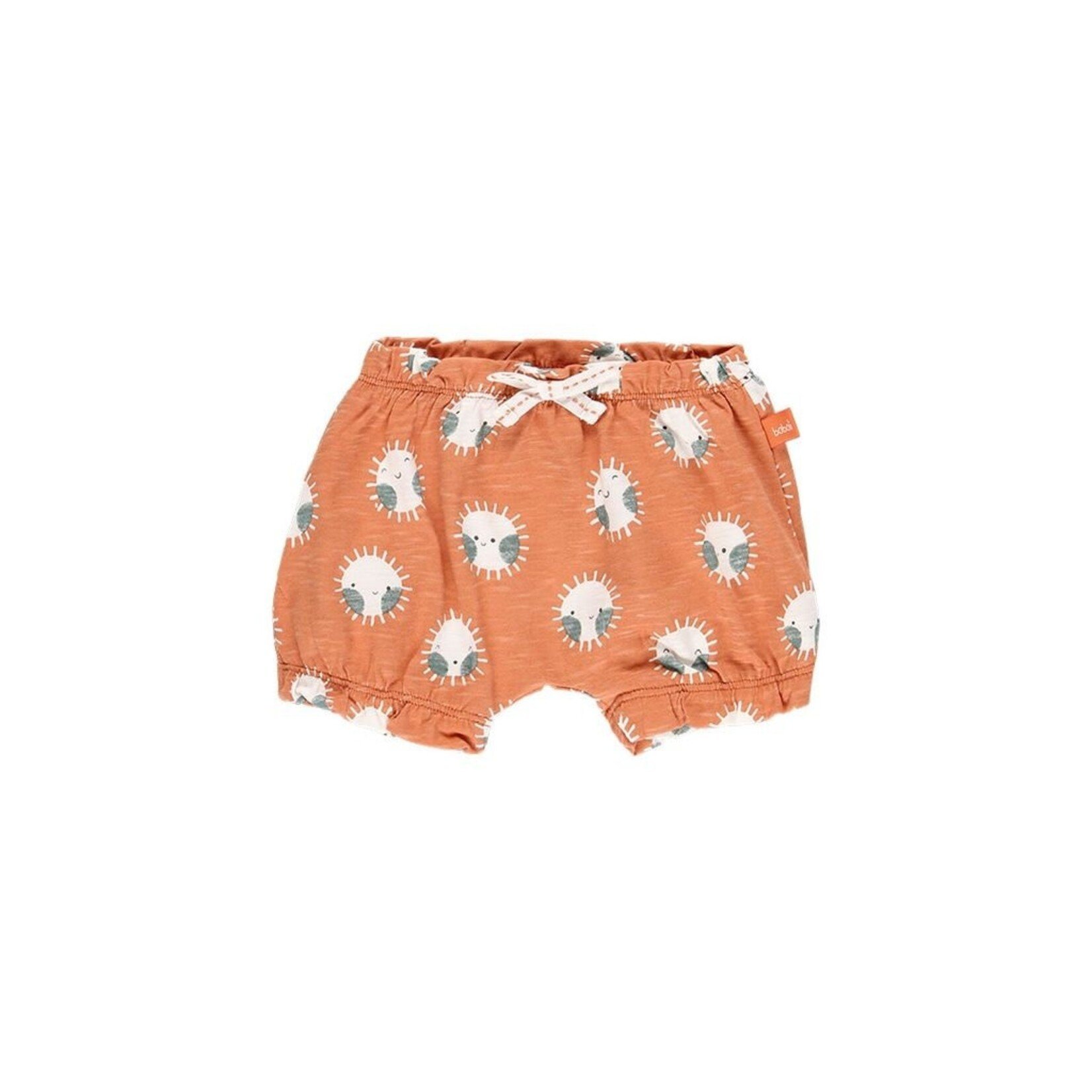 Boboli BOBOLI - Ensemble deux pièces - Chemise blanche avec détails oranges et short orange avec imprimé de soleils