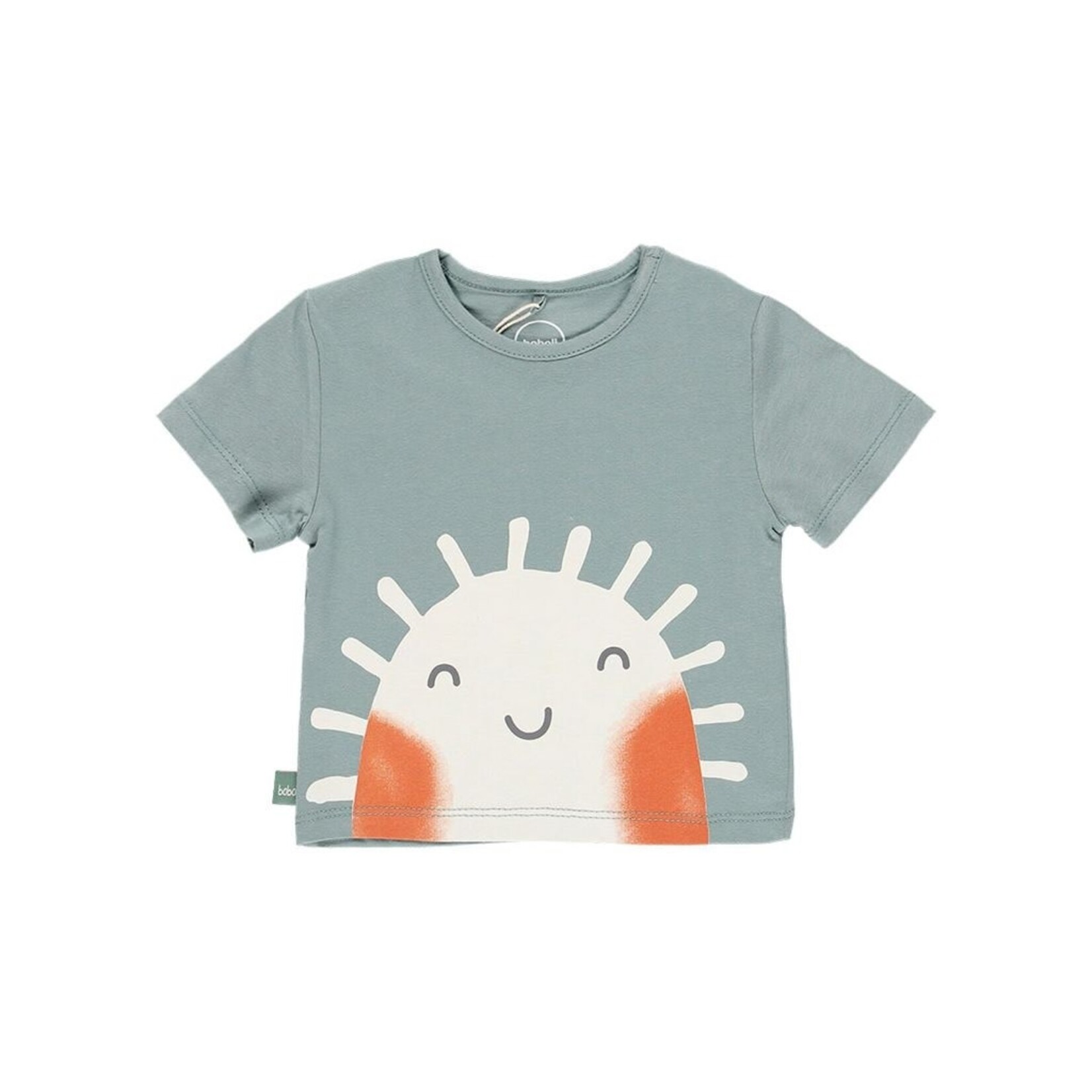 Boboli BOBOLI - Two-piece set - Blue/green T-shirt with sun print and checkered shorts