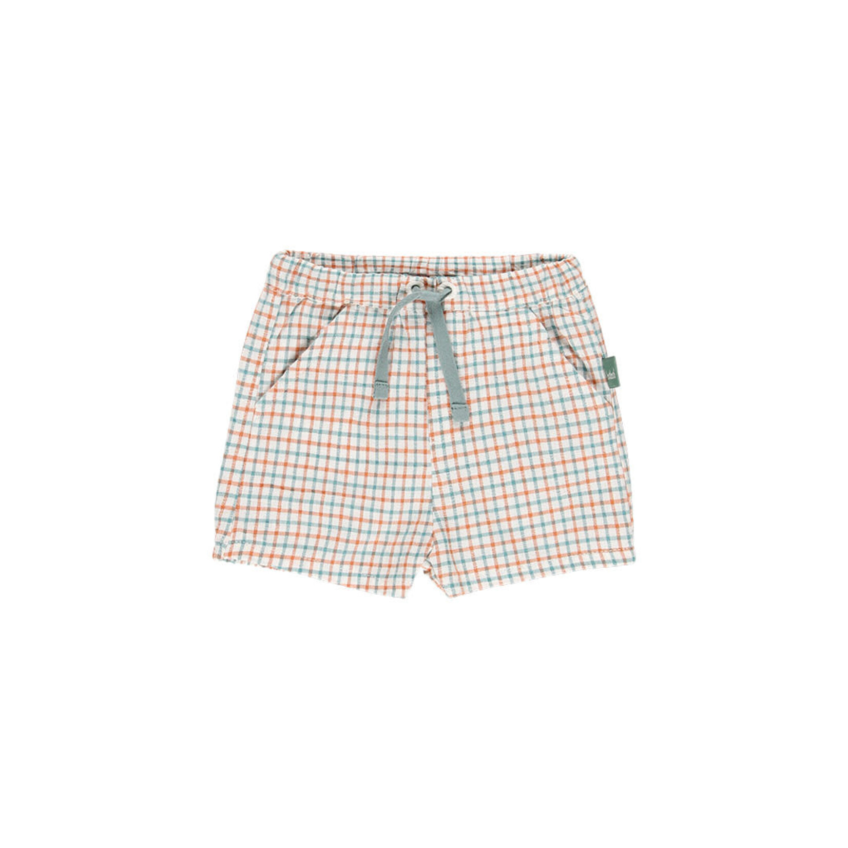 Boboli BOBOLI - Two-piece set - Blue/green T-shirt with sun print and checkered shorts