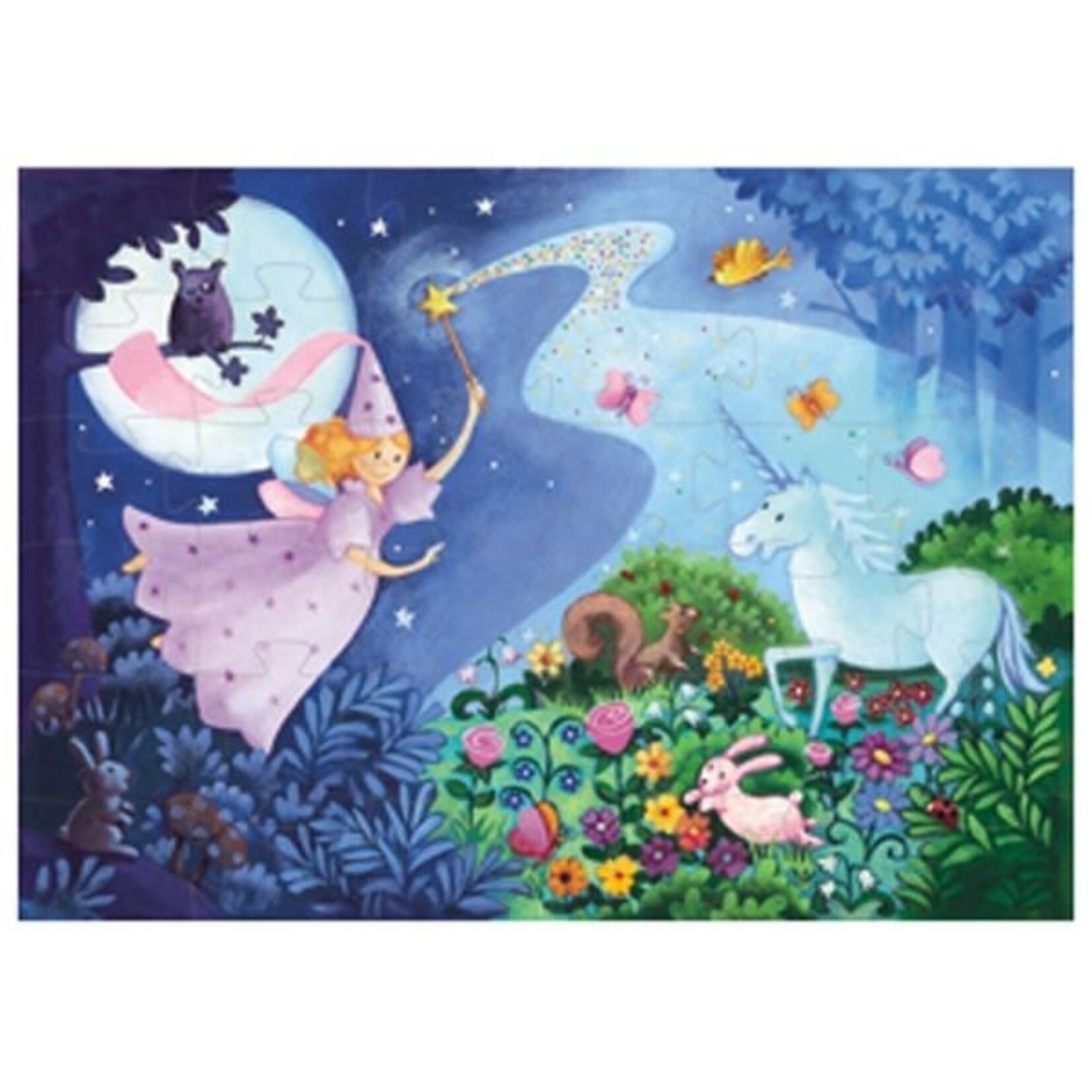 Djeco DJECO - Casse-tête silhouette / La fée et la licorne / 36 pcs