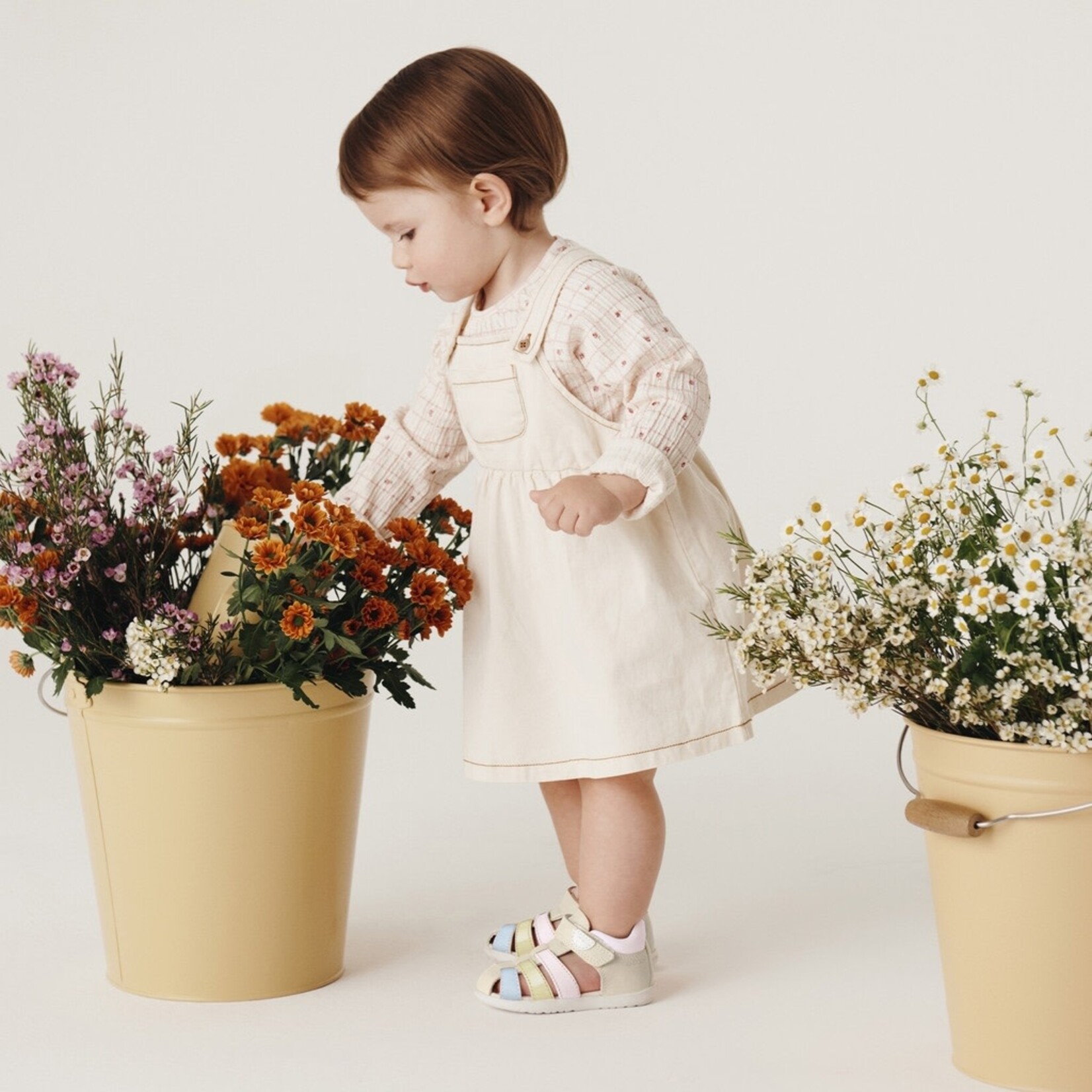 Geox GEOX - Leather Sandals 'B.S.Macchia G. - LT Ivory/LT Yellow'