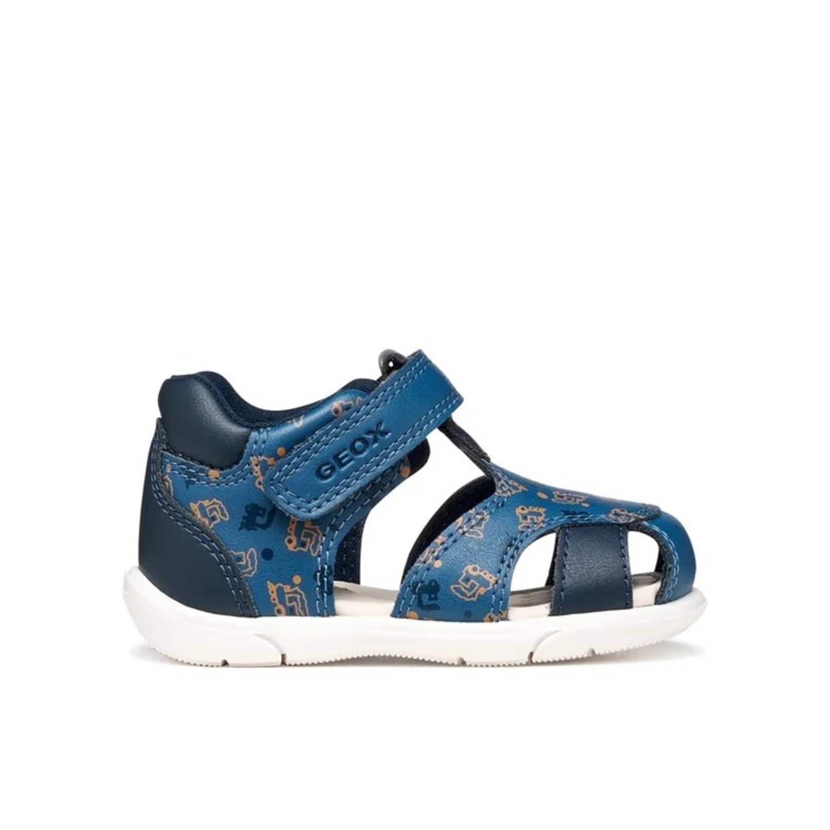 Geox GEOX - Sandales effet cuir à bout fermé 'B Zapito C - GBK +PR.GBK - Avio/Navy' - imprimé trains