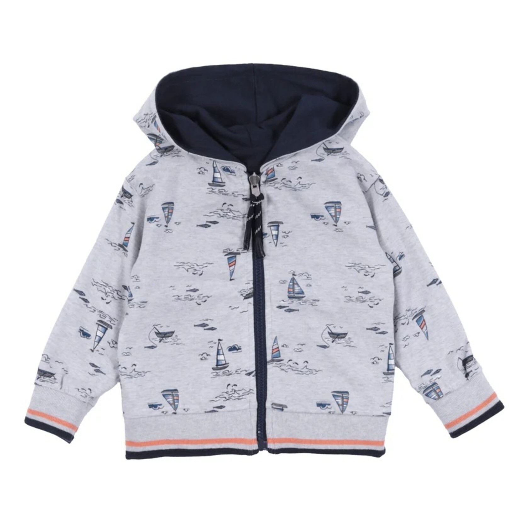 Nanö NANÖ - Reversible navy blue hooded jacket 'Ocean Club'