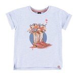 Nanö NANÖ - Blue T-shirt with cowboy boot print 'The Cowgirls' Club'