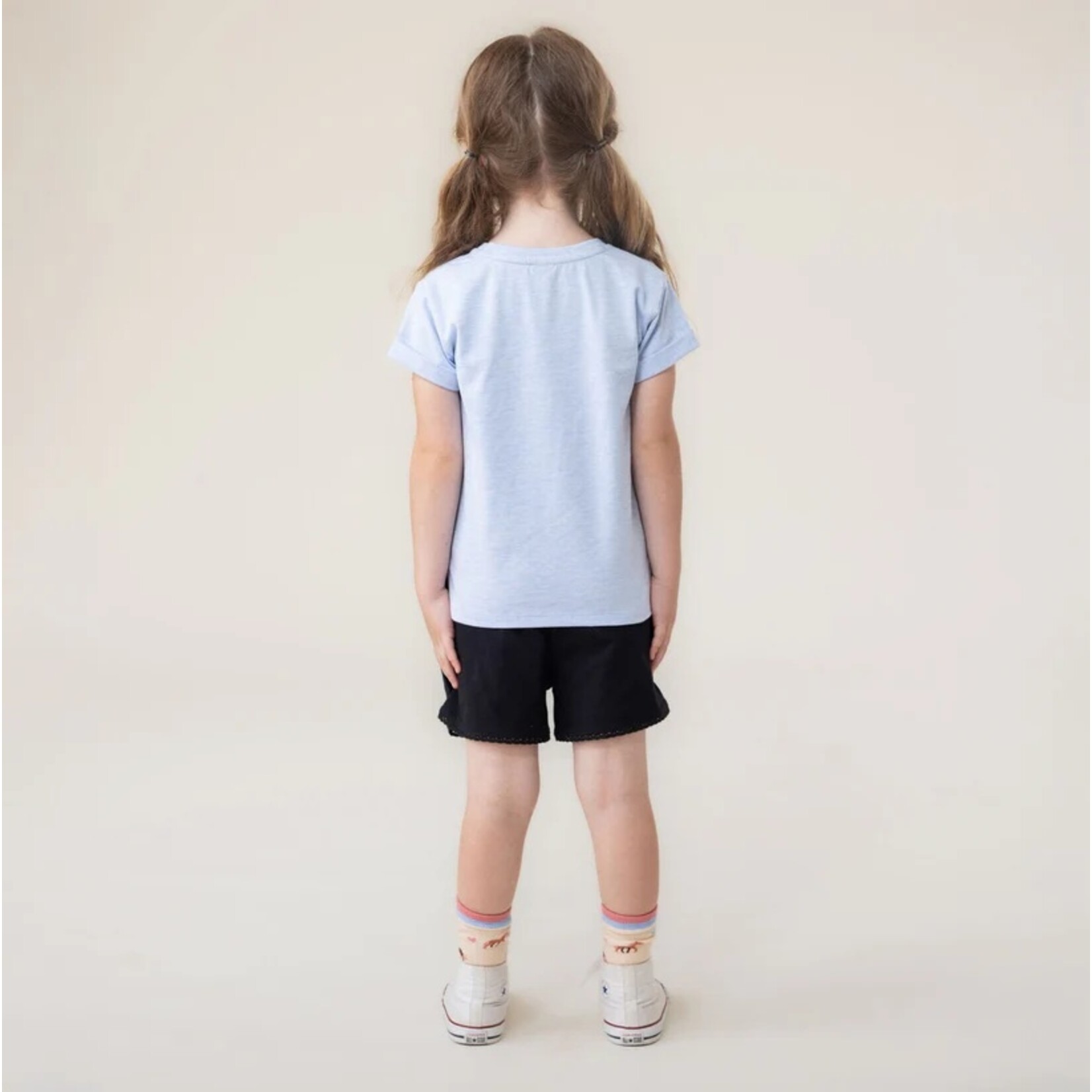 Nanö NANÖ - Blue T-shirt with cowboy boot print 'The Cowgirls' Club'