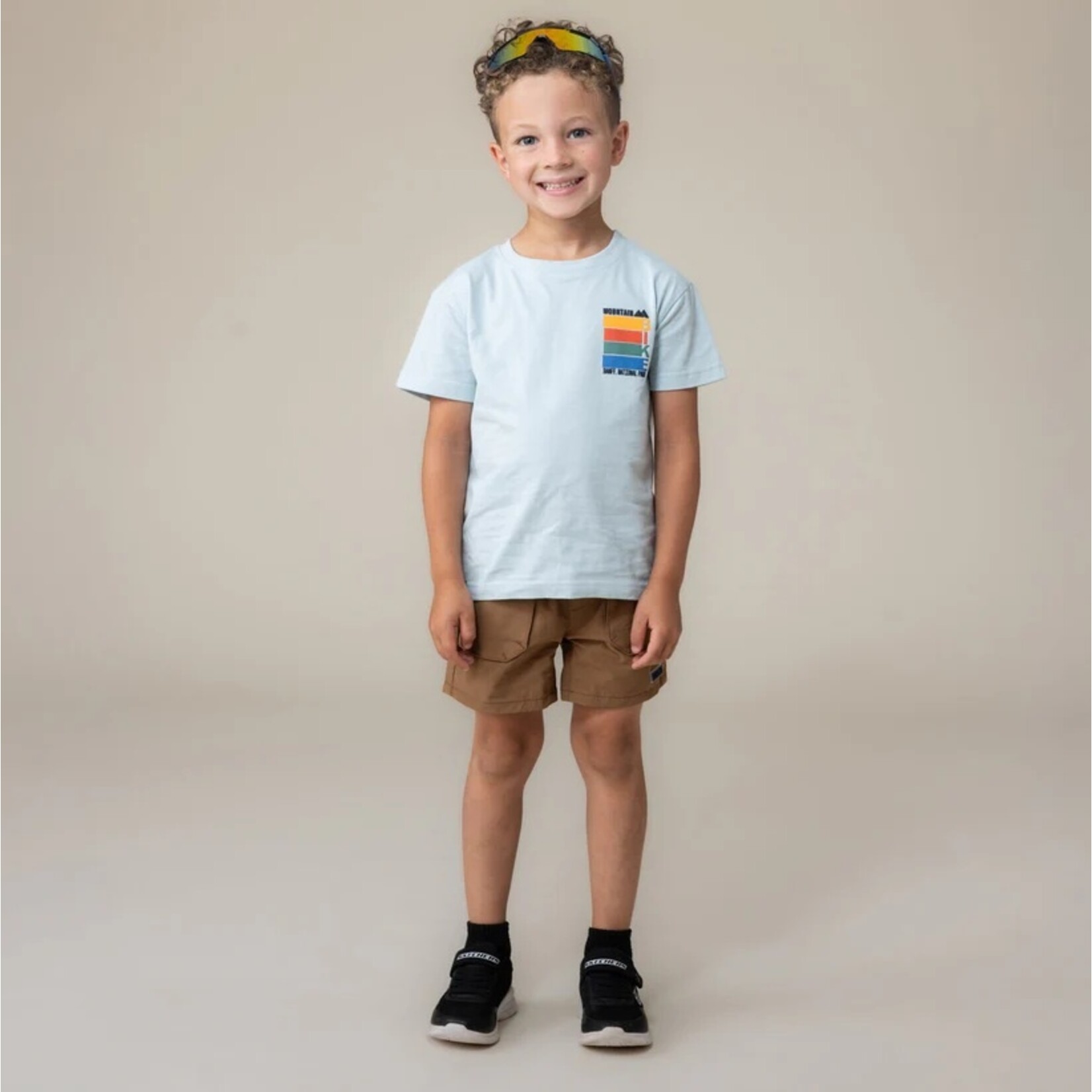 Nanö NANÖ - T-shirt bleu pâle avec imprimé de vélo de montagne 'Tout terrain'