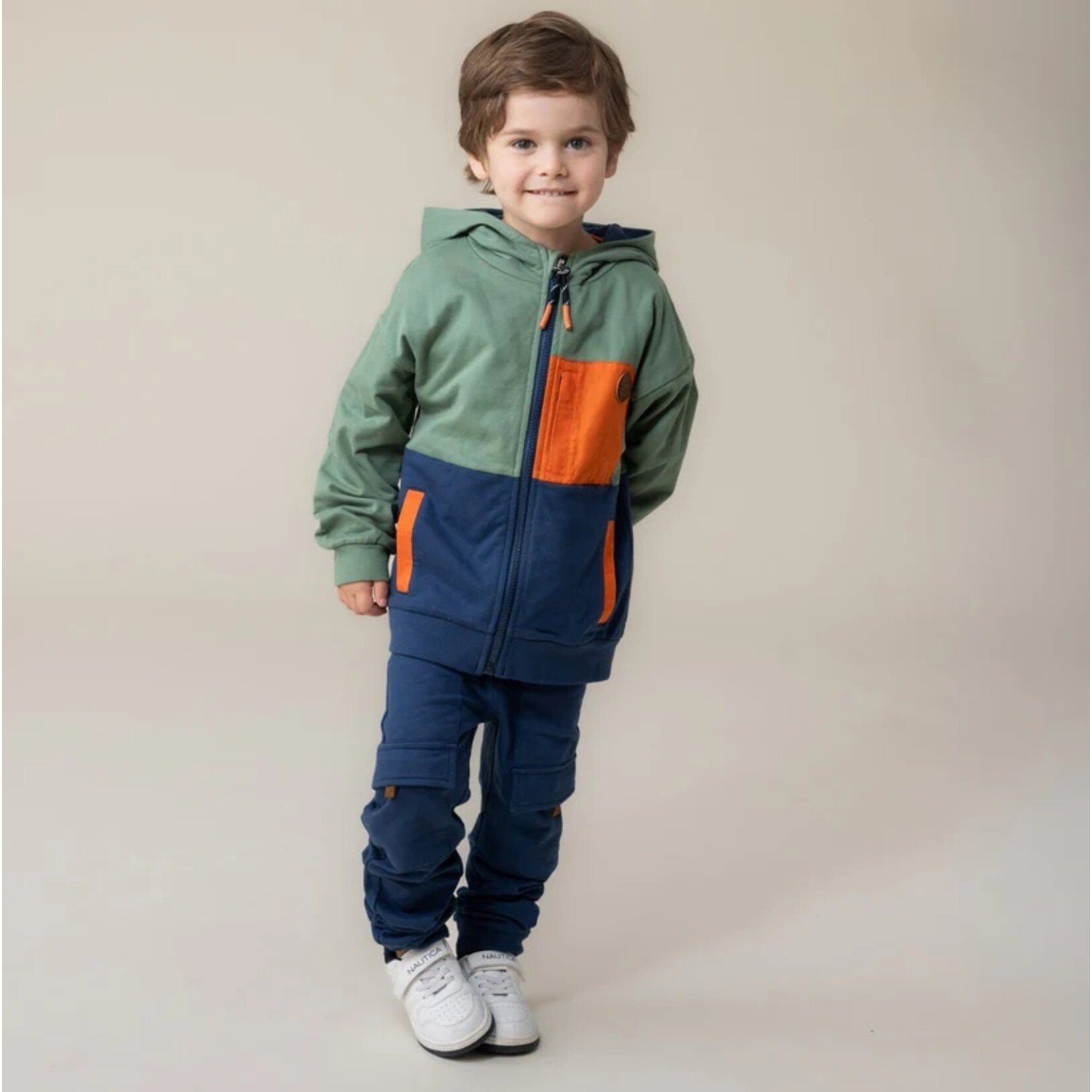 Nanö NANÖ - Veste à capuchon vert, bleu marin et orange 'Tout terrain'