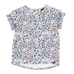 Nanö NANÖ - Ivory T-shirt with floral print and sea motifs 'Holidays by the sea'
