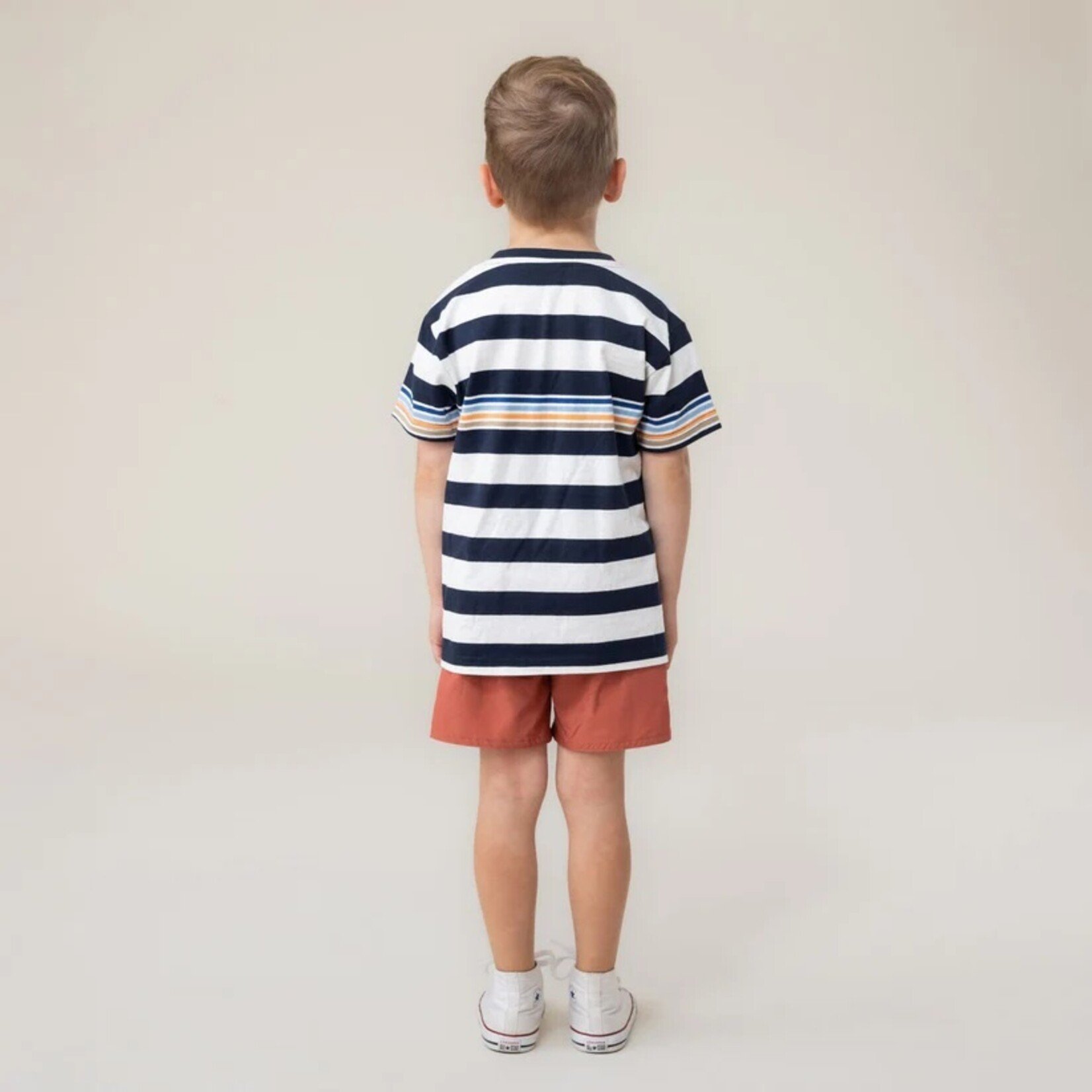 Nanö NANÖ - Ivory T-shirt with a 'Coastal Breeze' striped pattern
