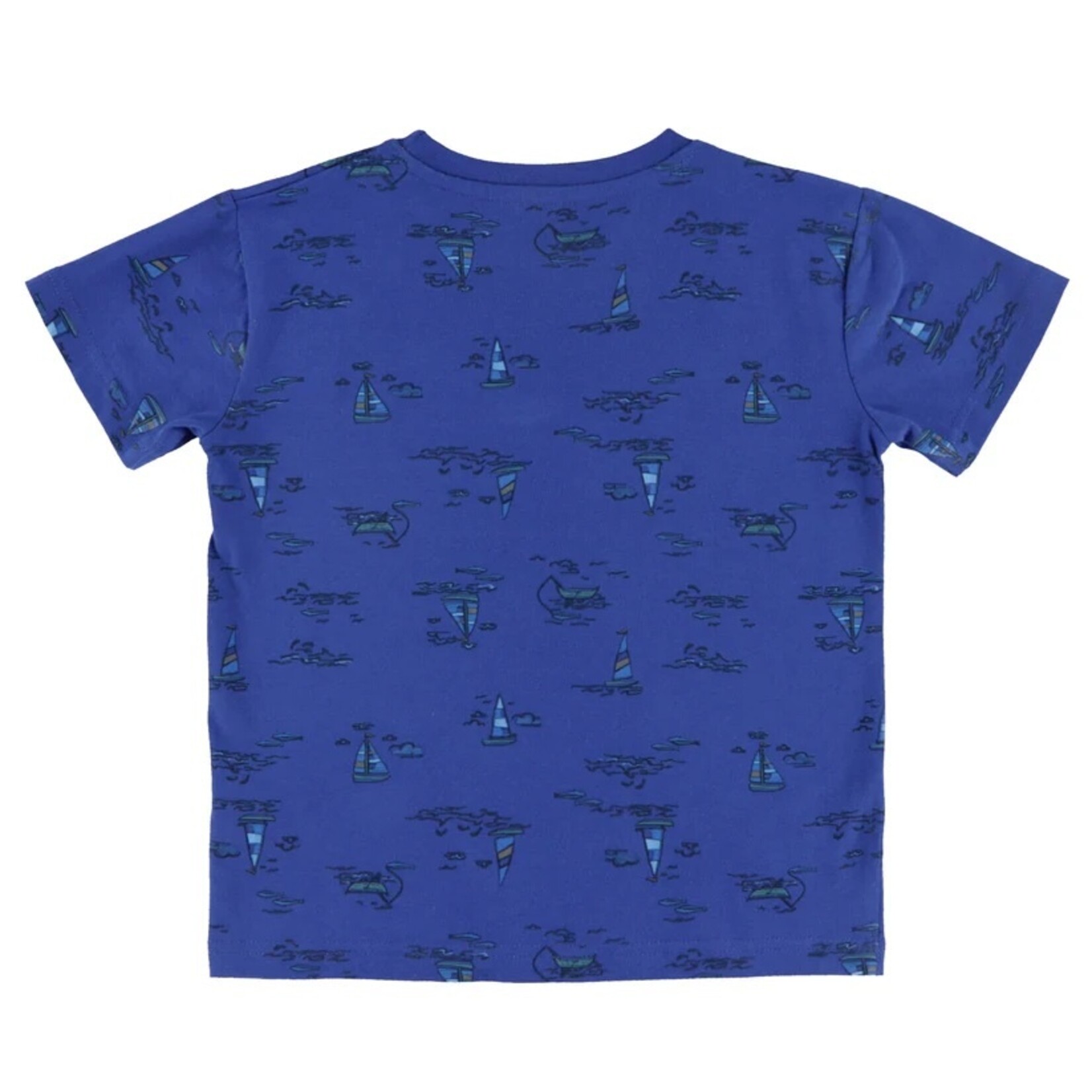 Nanö  NANÖ - Royal blue T-shirt printed with sailboats 'Coastal Breeze'