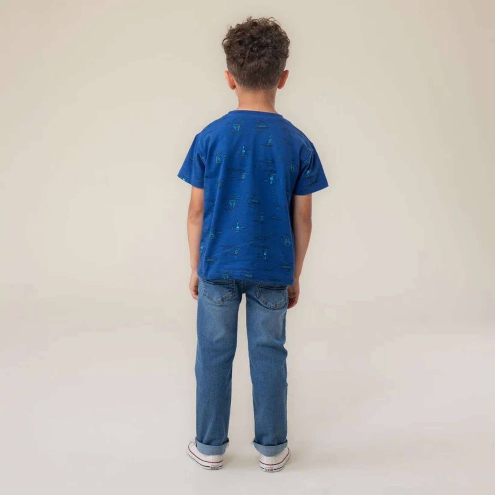 Nanö NANÖ - T-shirt bleu royal imprimé de voiliers 'Brise Côtière'