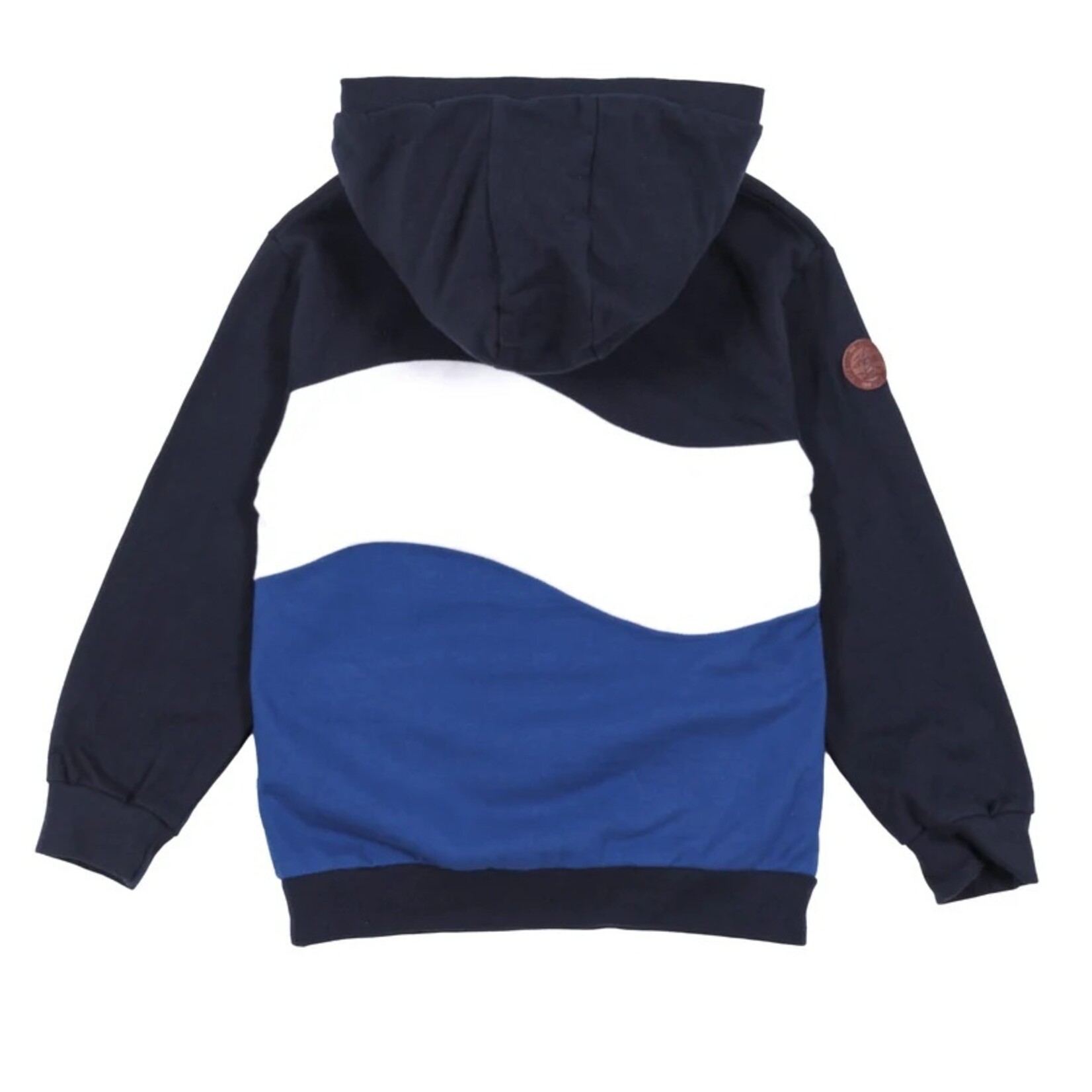 Nanö NANÖ - Navy blue and white 'Coastal Breeze' hooded sweater