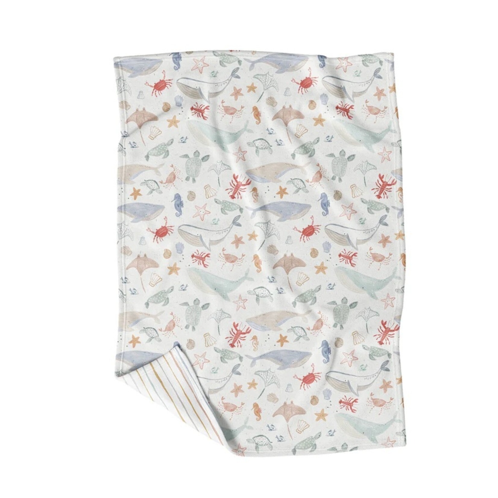 Veille sur toi VEILLE SUR TOI - Mini reversible minky blanket - The underwater world