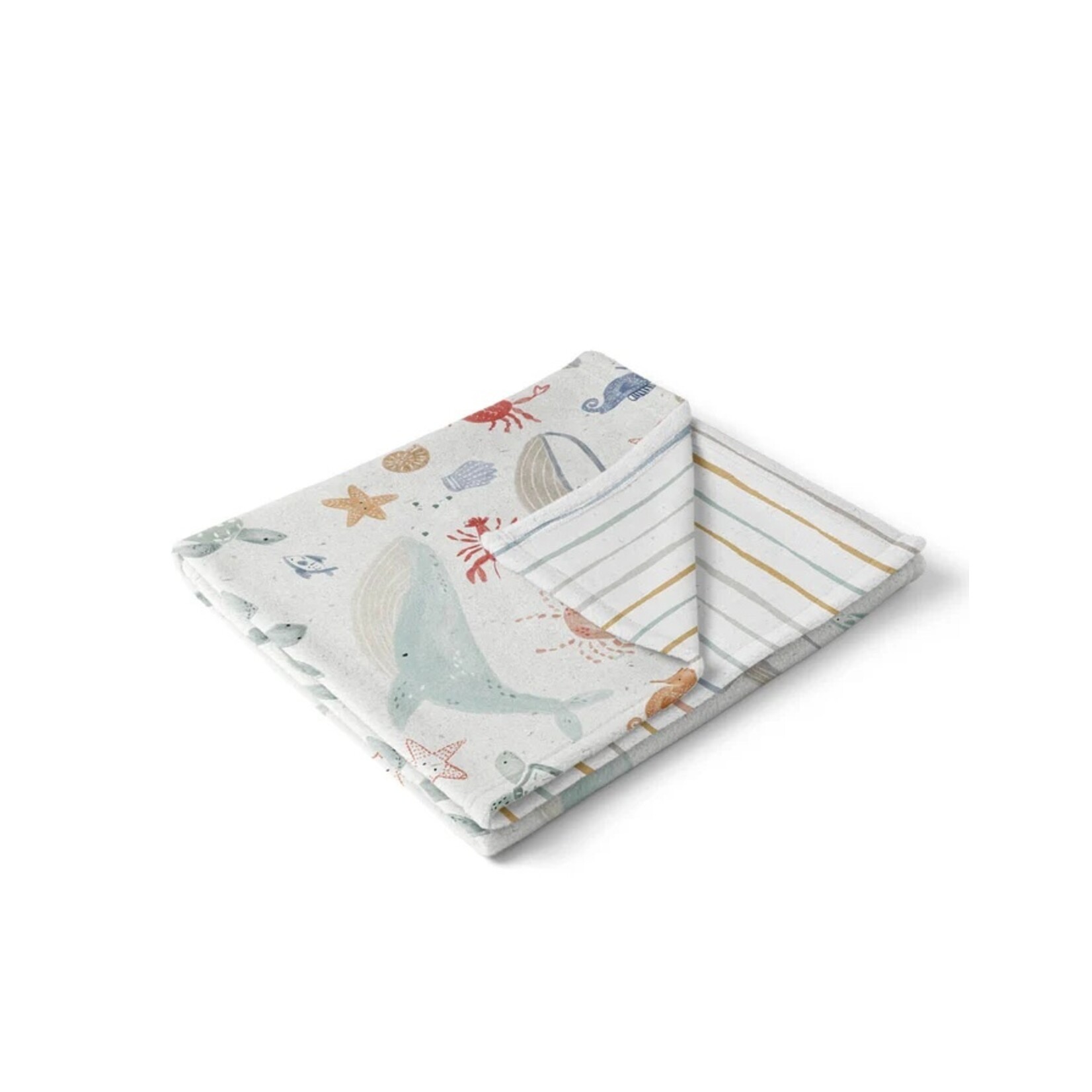 Veille sur toi VEILLE SUR TOI - Mini reversible minky blanket - The underwater world