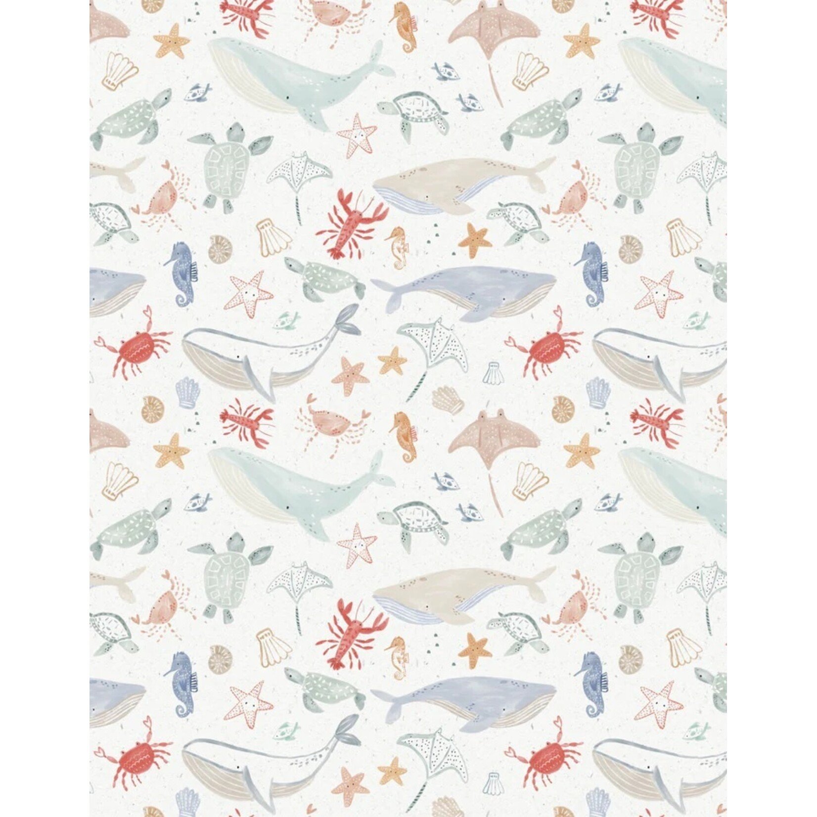 Veille sur toi VEILLE SUR TOI - Mini-couverture réversible de minky - Le monde sous-marin