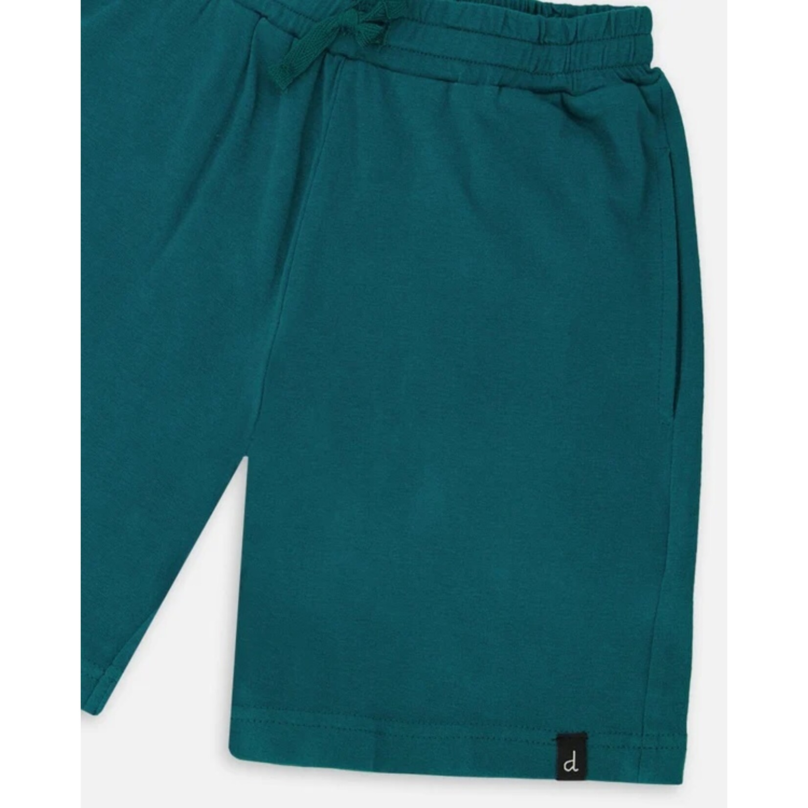 Deux par Deux DEUX PAR DEUX- Dark turquoise organic cotton jersey shorts  'Les essentiels garçons '