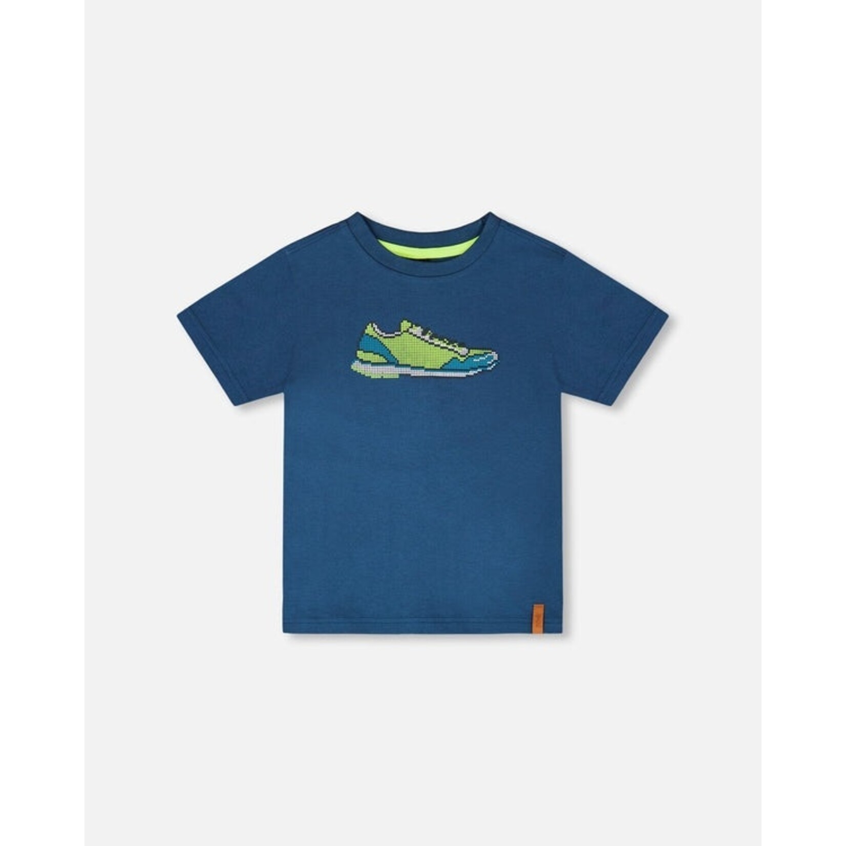 Deux par Deux DEUX PAR DEUX- Dark blue jersey T-shirt with a 'B.O.Y.S.' shoe print