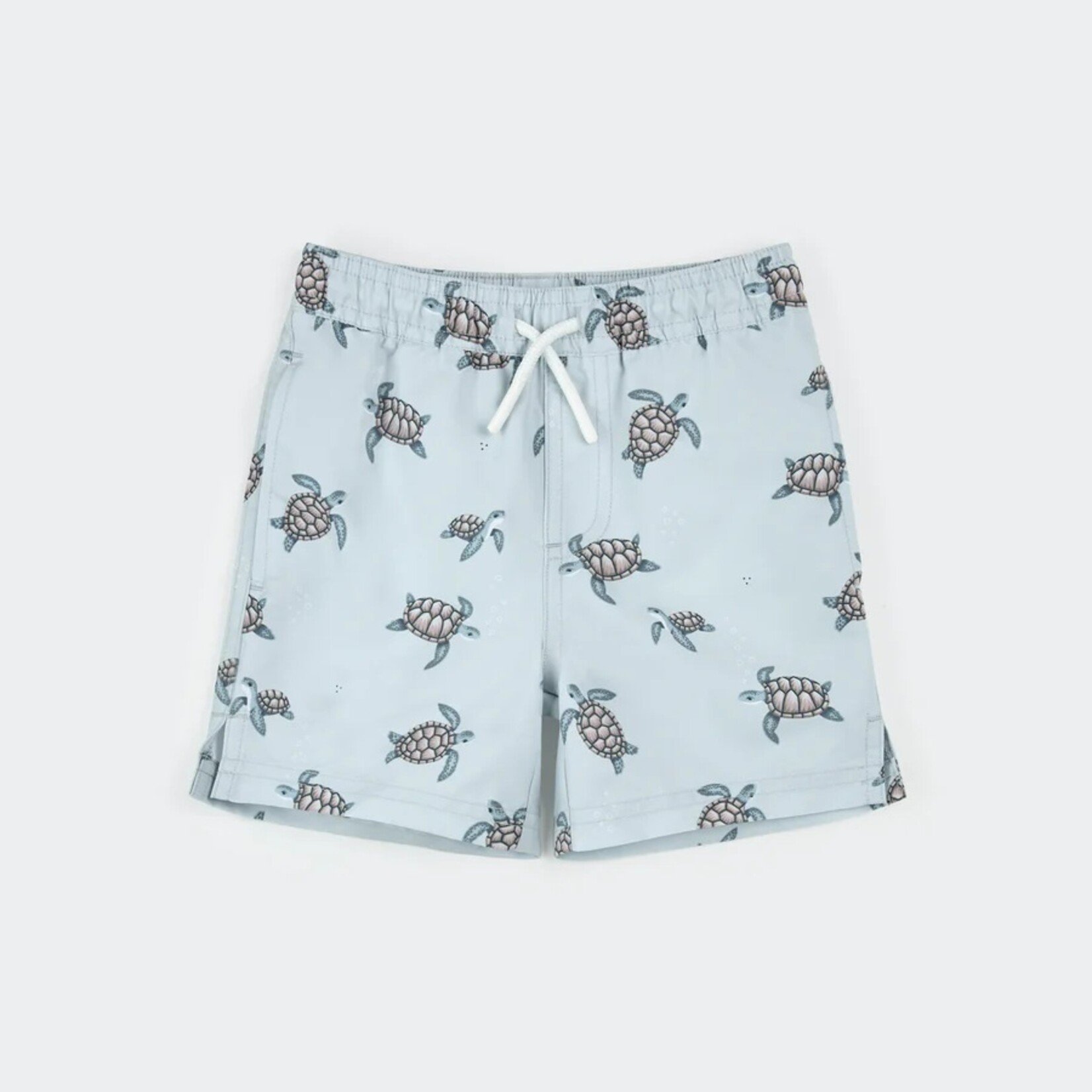 Petit Lem PETIT LEM - Short de maillot bleu pâle à imprimé tortues de mer