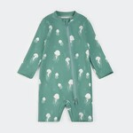 Petit Lem PETIT LEM - Turquoise long-sleeved swimsuit with jellyfish print
