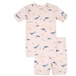 Petit Lem PETIT LEM - Pale pink short pyjama set with dolphin print