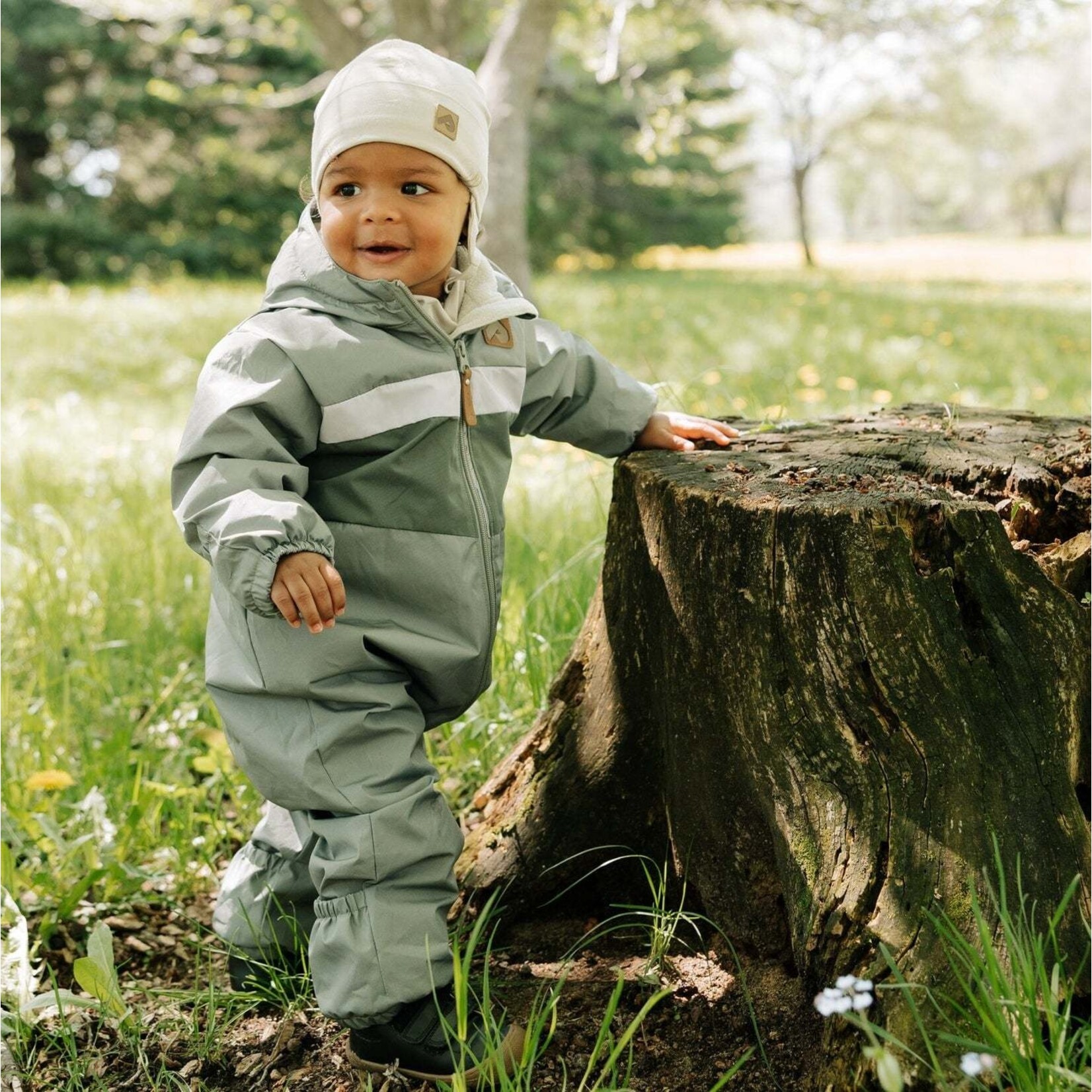 Perlimpinpin PERLIMPINPIN - Ensemble une pièce d'extérieur pour bébé mi-saison - Aspen, sable & armée